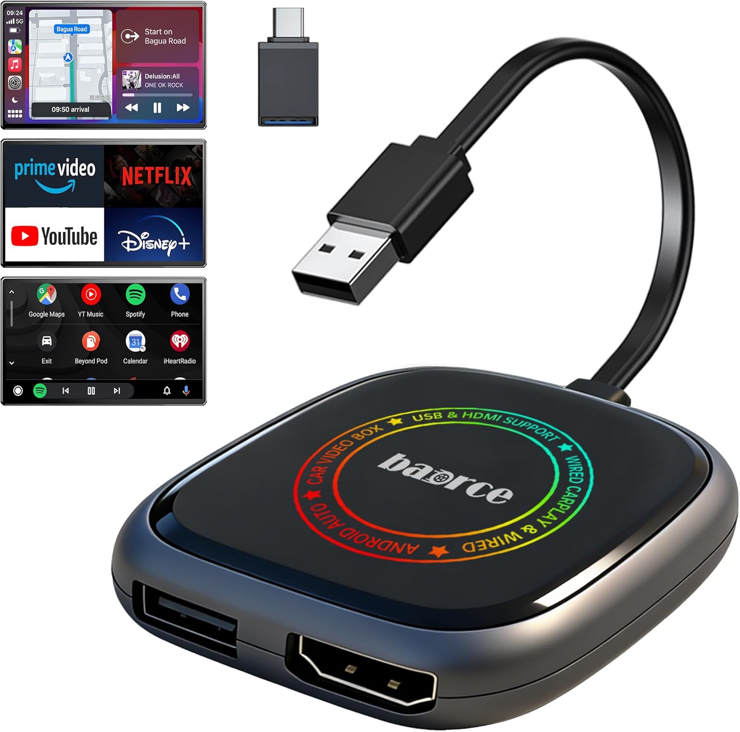 Magic Box 3.0 Max 2026 Upgrade - 32G Car Streaming Device with Netflix, YouTube, Disney+, Wireless Apple CarPlay & Android Auto Adapter, Support HDMI Output & USB Drive, for OEM Wired CarPlay Cars