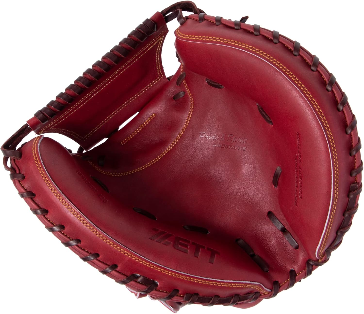 Zett BPROCM420 Hard Baseball Catcher's Mitt, For Catchers, For Right Throw, Bordeaux Brown (4000) with Exclusive Grab Bag