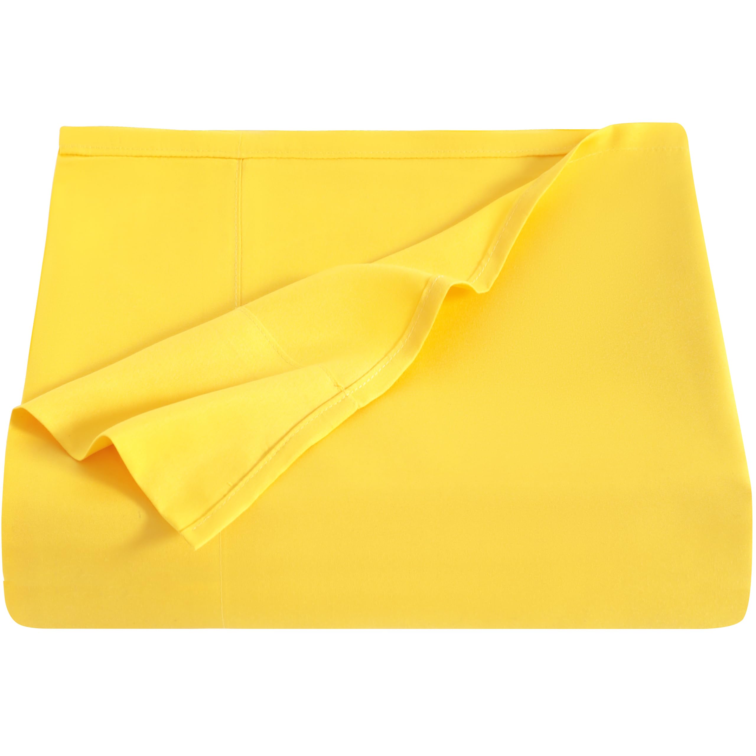 NTBAY California King Microfiber Flat Sheet, 108 x 102, Yellow