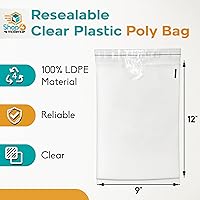 Vista 2 de Shop4Mailers Bolsas de polietileno de plástico transparente de 9 x 12 de pulgada (0.059 in) con autosellado para ropa, joyas, documentos