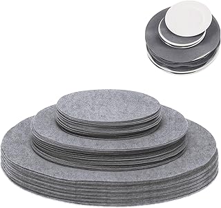 60Pcs Felt Plate Dividers, Pan Separators Protectors, Plate Separators for Dishes China Coffee Saucers Protecting and Stacking, 3 Different Size - Gray