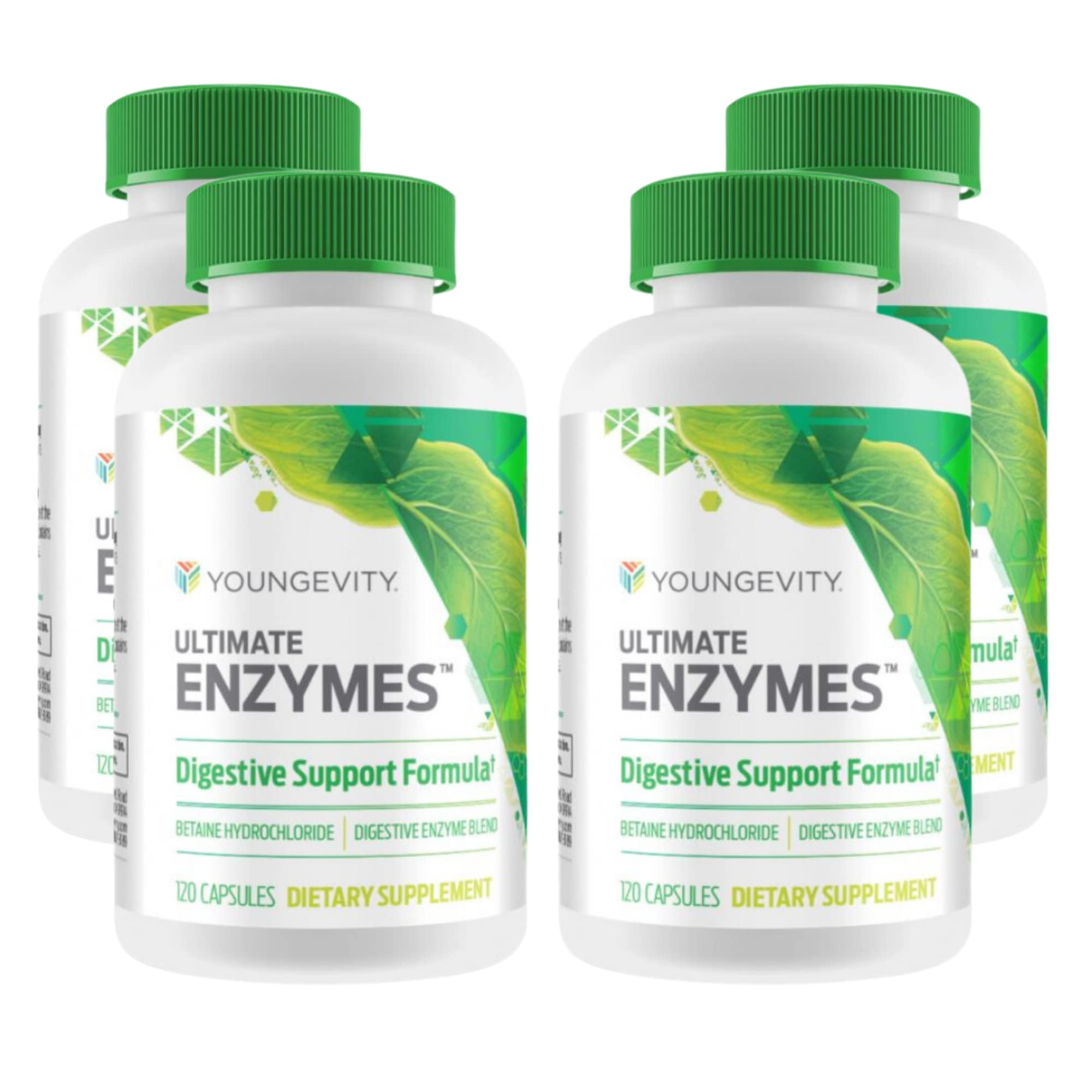 Youngevity Ultimate Enzymes Digestive Enzyme Capsules, 120 Count, 4 Pack