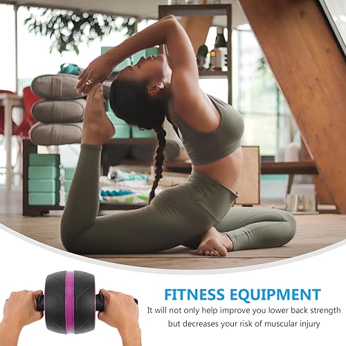 Miniatura 2 de CHILDWEET Ab Roller Wheel with Extra Mat for Home Fitness Core Workout Comfortable Handle Abdominal Training Equipment for Strengthening Abs Back
