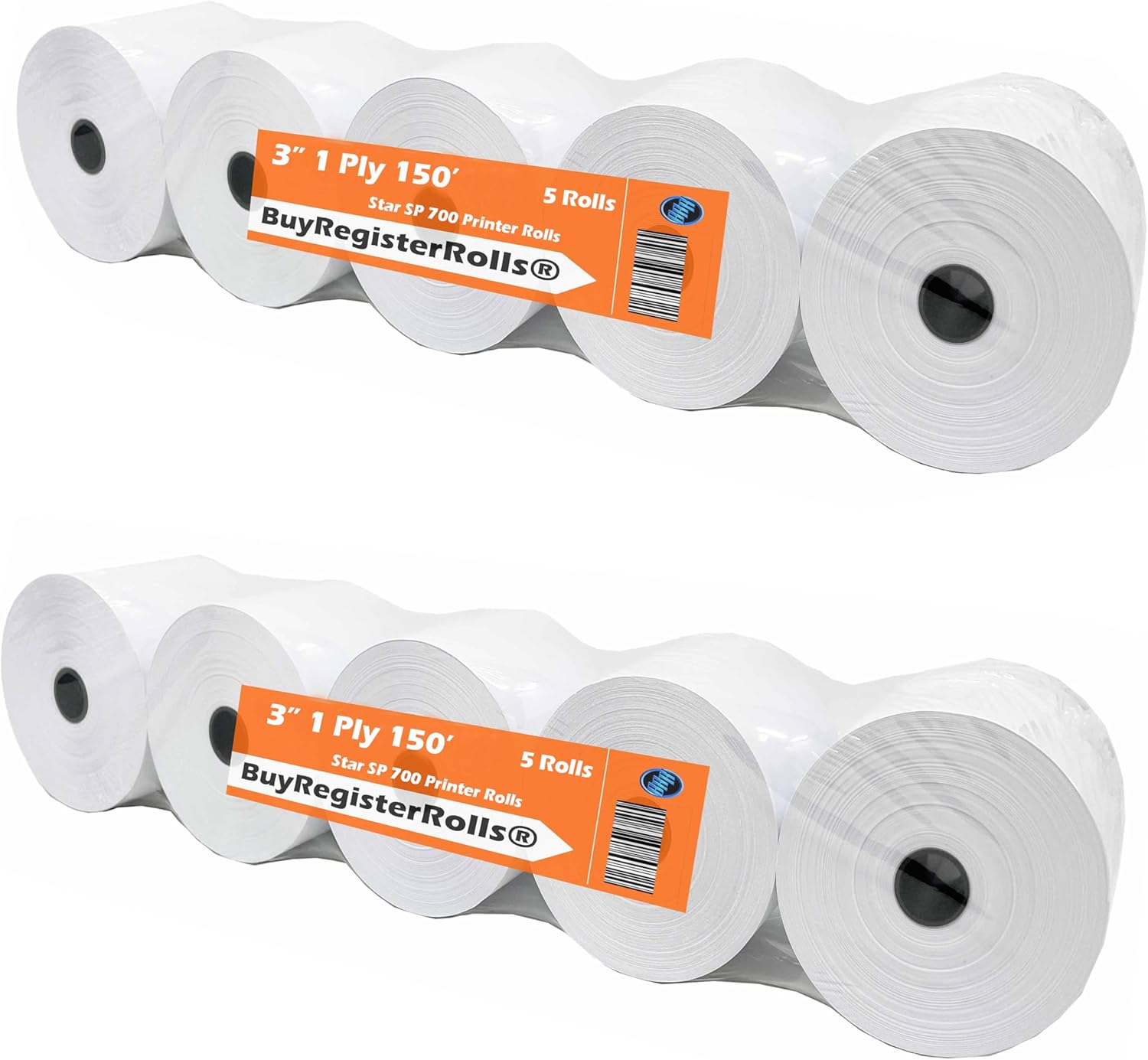 Star SP700 Kitchen Printer Paper (2 Pack of 5 Rolls each) 3" x 150' 1-Ply Bond Receipt 10 Rolls POS Cash Register Point of Service Printer Paper Also works for M188B, TMU220