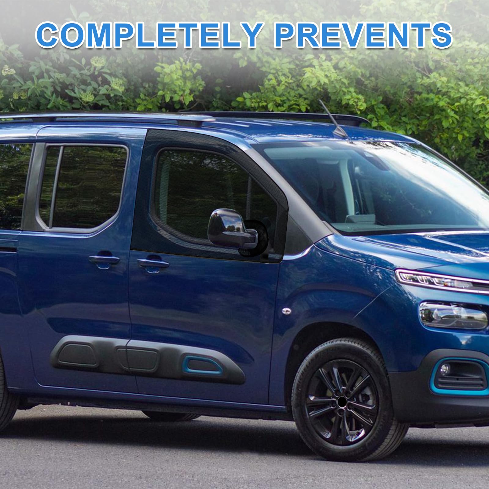 Mosquitera para Ventanas Laterales de Coche para Citroen Berlingo Peugeot Partner 1996-2026, Parasol Elástico para Ventanas Laterales de Automóviles con Protección UV y Privacidad