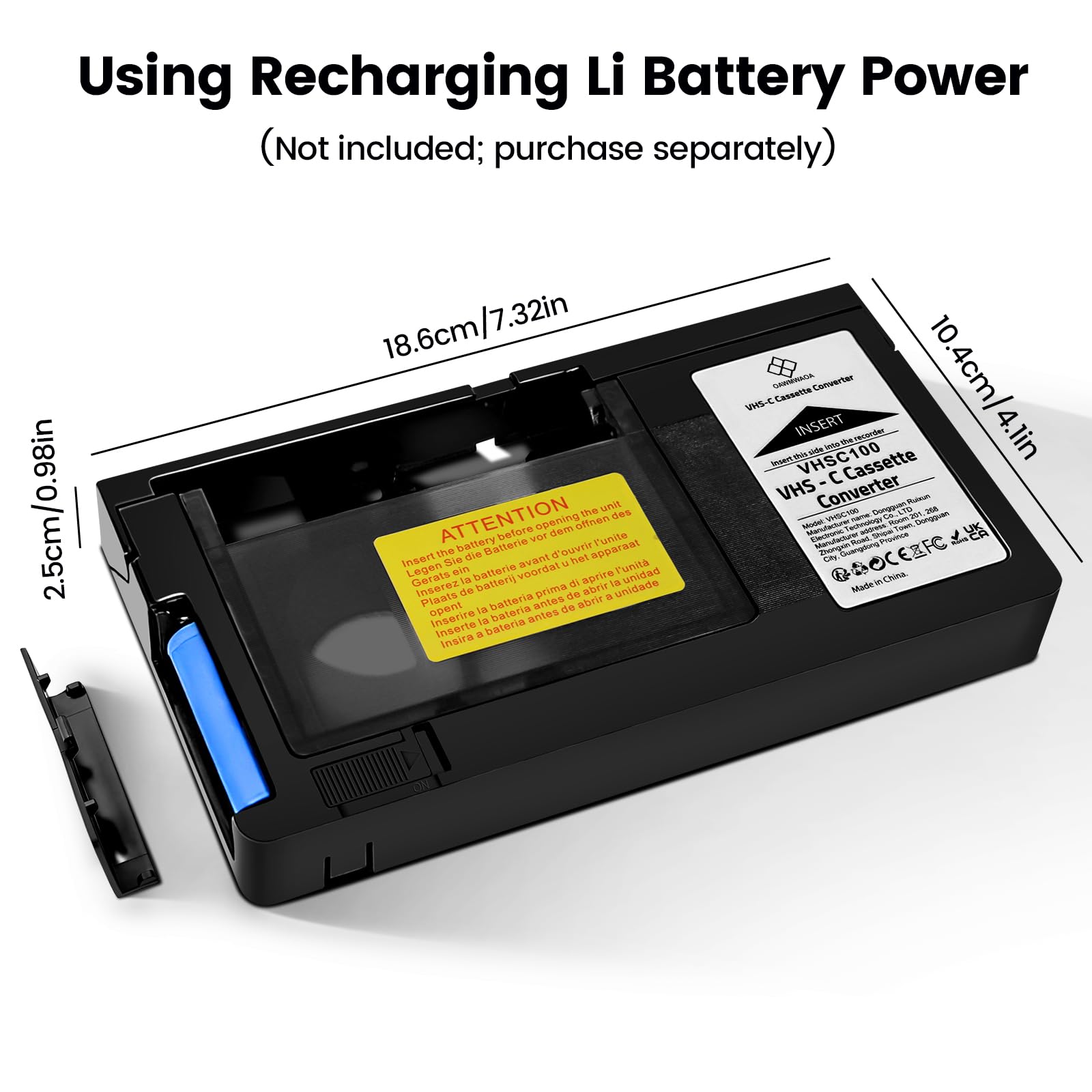 Amazon | OAWMWAOA 電動VHS-C カセットアダプター 12mm SVHS VHS-C to