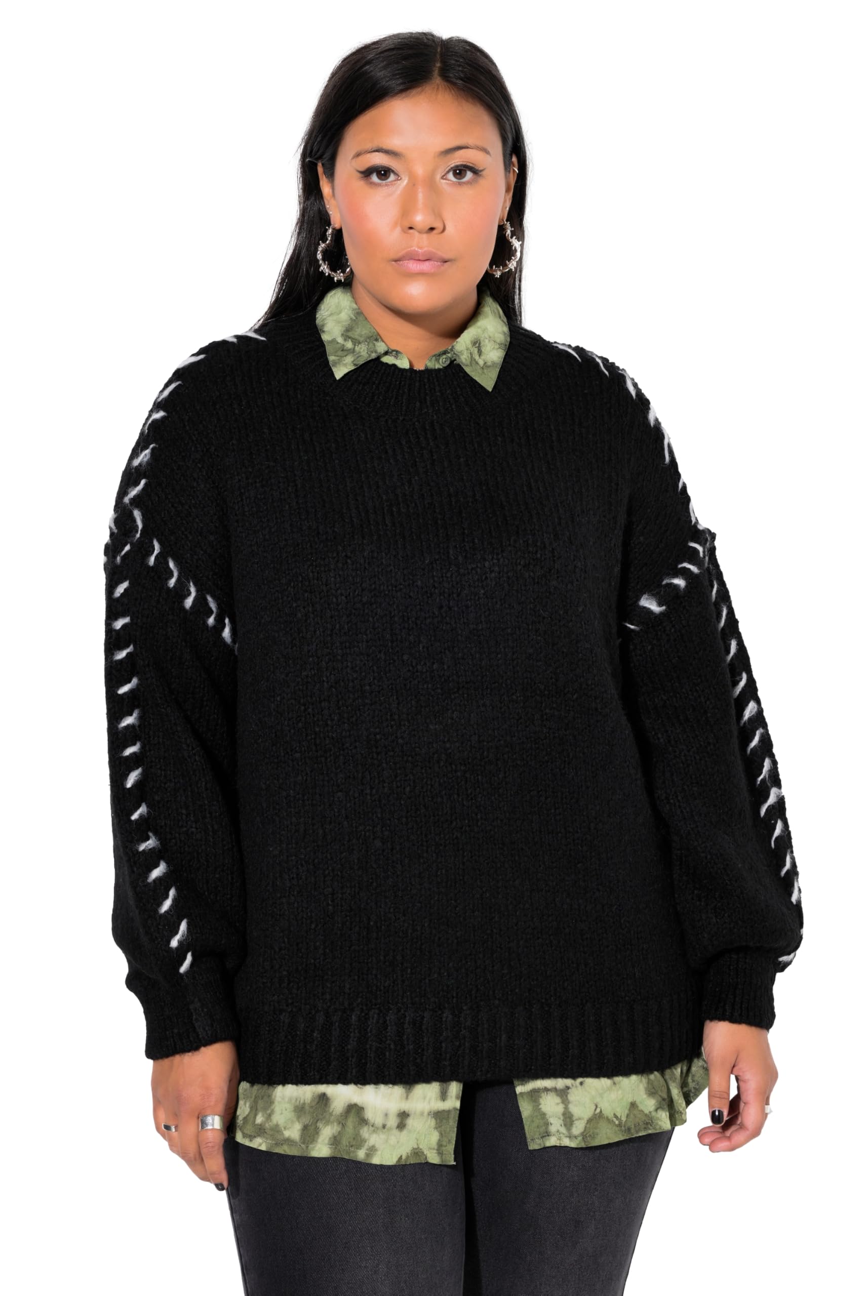 Studio Untold Damen große Größen Übergrößen Plus Size Pullover, Oversized, Colornähte, Langarm 836260