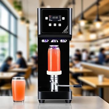 Automatic Can Sealer Machine, 415W Commercial Automatic Cup Sealing Machine, Glass Plastic Tin Can Cup Can Sealer, Dia 2.17In Height 5.7In & 6.7In 110V