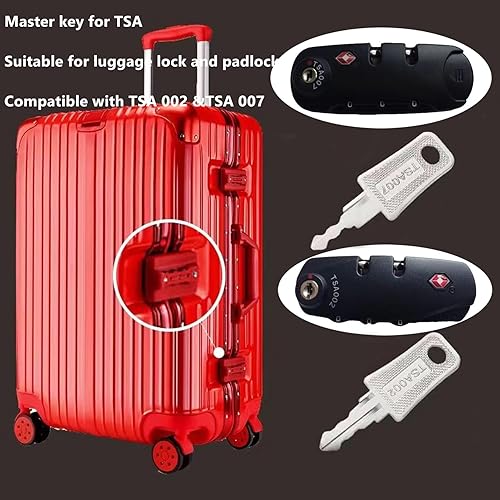 Miniatura 2 de 2 llaves para TSA007 TSA002 Llave de bloqueo universal Master Maleta Llaves con 2 llaveros para combinaciones de contraseñas olvidadas de cerraduras