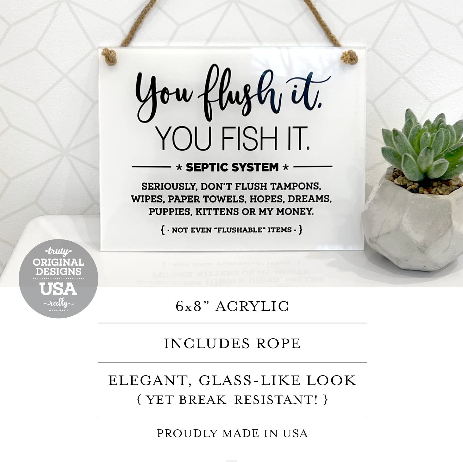 Snapklik.com : Reilly Originals 6x8 Inch You Flush It Fish It Septic ...