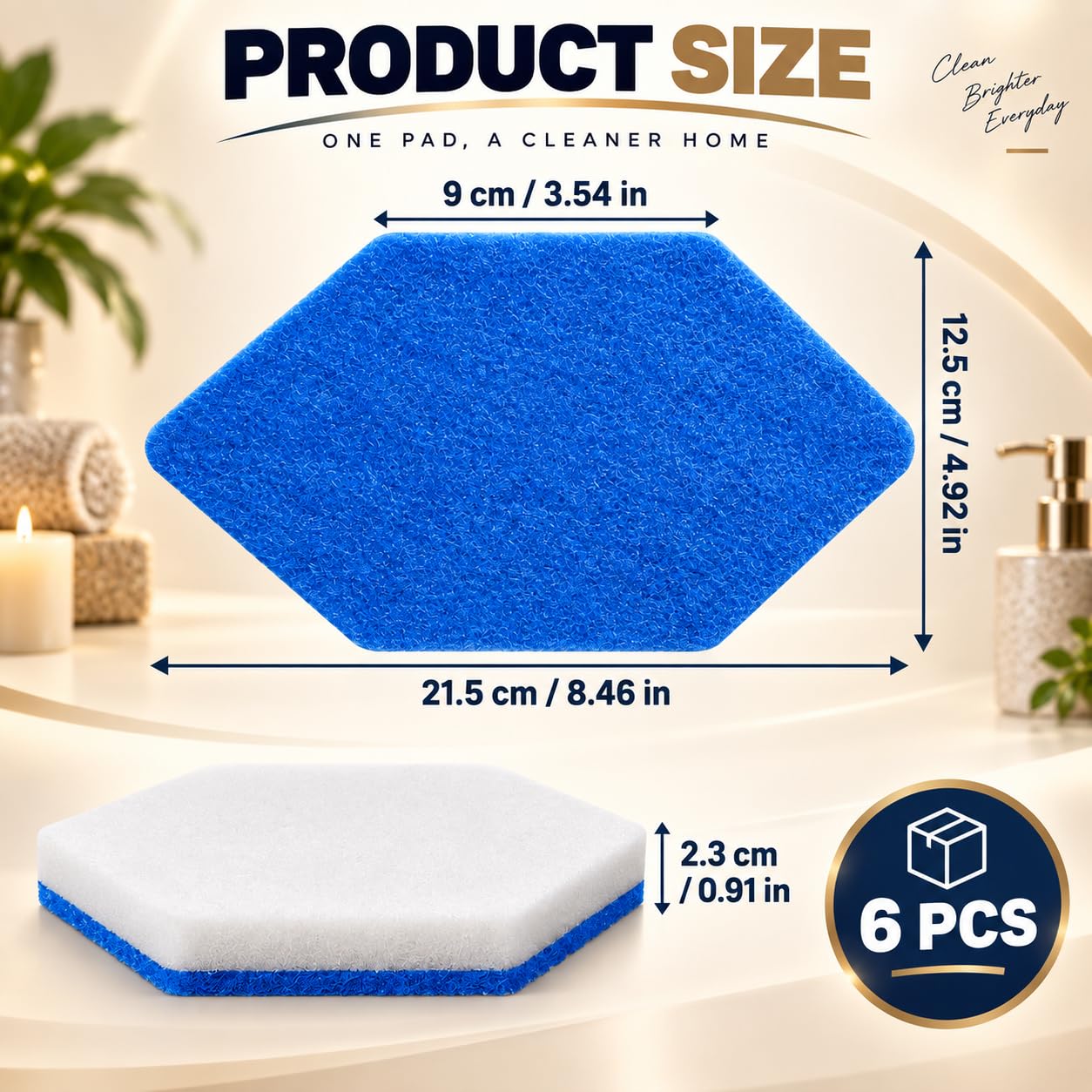 Mopp Schwammpads für Vileda Bath Magic 150343, 6er Ersatzset