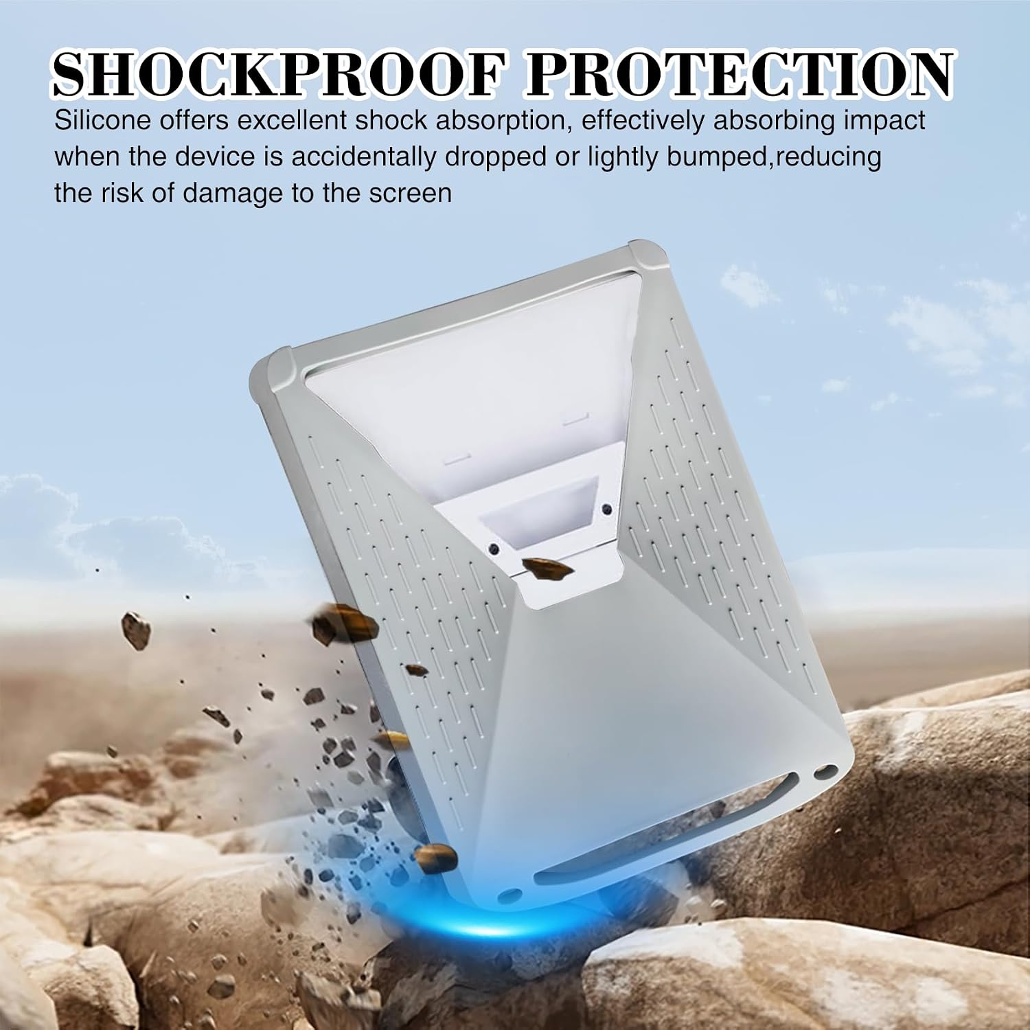 Starlink Mini Protect Cover - All Purpose Silicone Protective Case for Starlink Mini, Back Cover with 2 Set Securing Buckles for Travel Backpack, Outdoor, Driving (Light Grey)