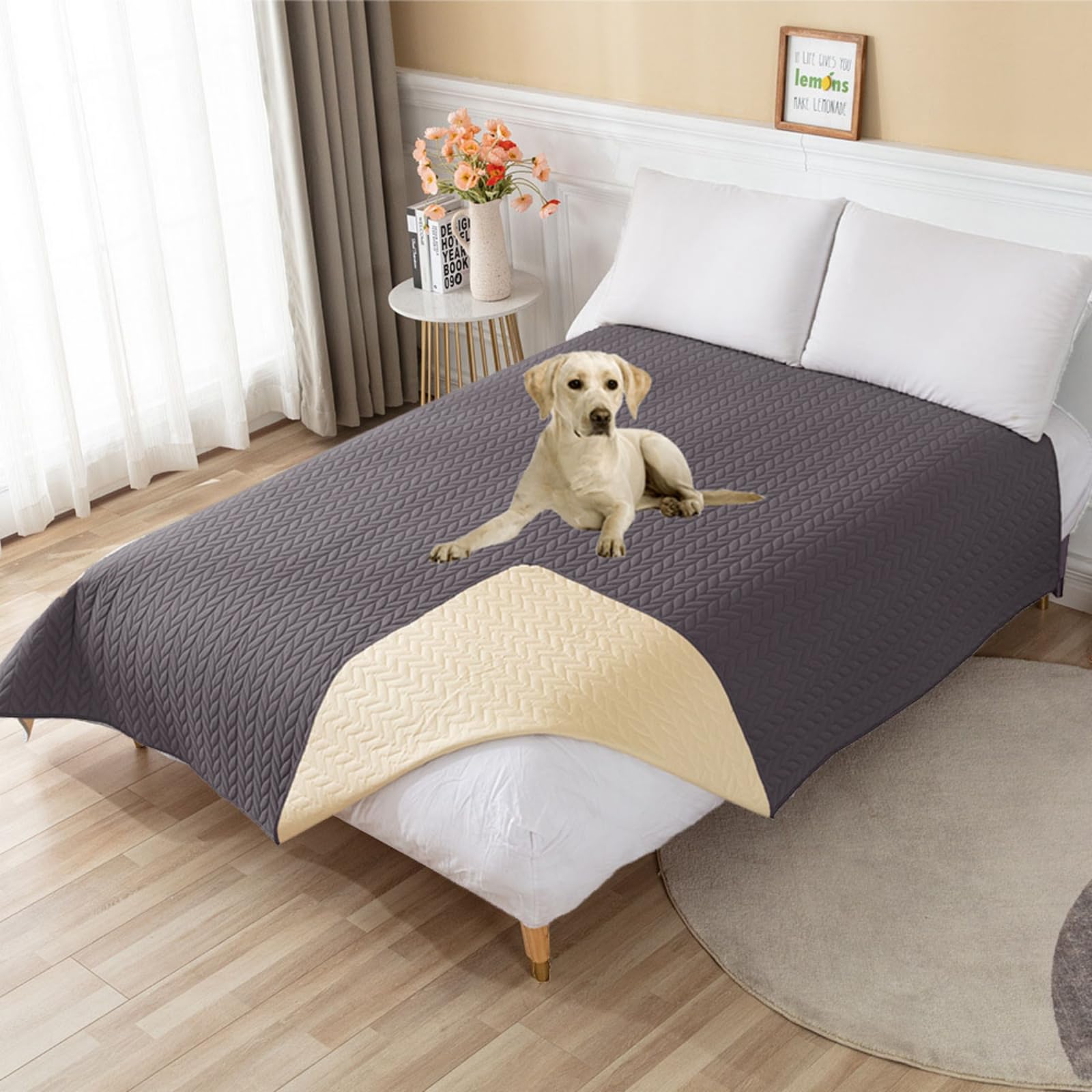 Morbuy Empapadores Cama Lavables Reutilizables para Adultos Niños Empapadores Cama Impermeable Absorbentes Ideal como Salvacamas para Incontinencia, Mayores (210*260cm,MS13 Gris Oscuro)