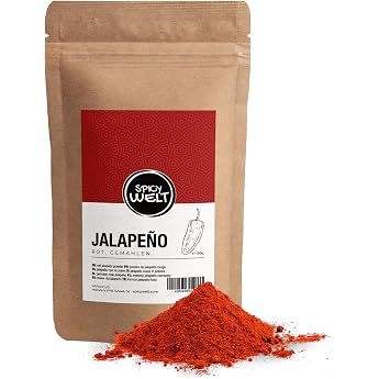 Spicy Welt Red Jalape o Powder 100 g - Jalape o Ground for Tacos Salsa BBQ Rubs & Guacamole Fruity Sweet & Pleasantly Sharp 100% Natural Pure No Additives