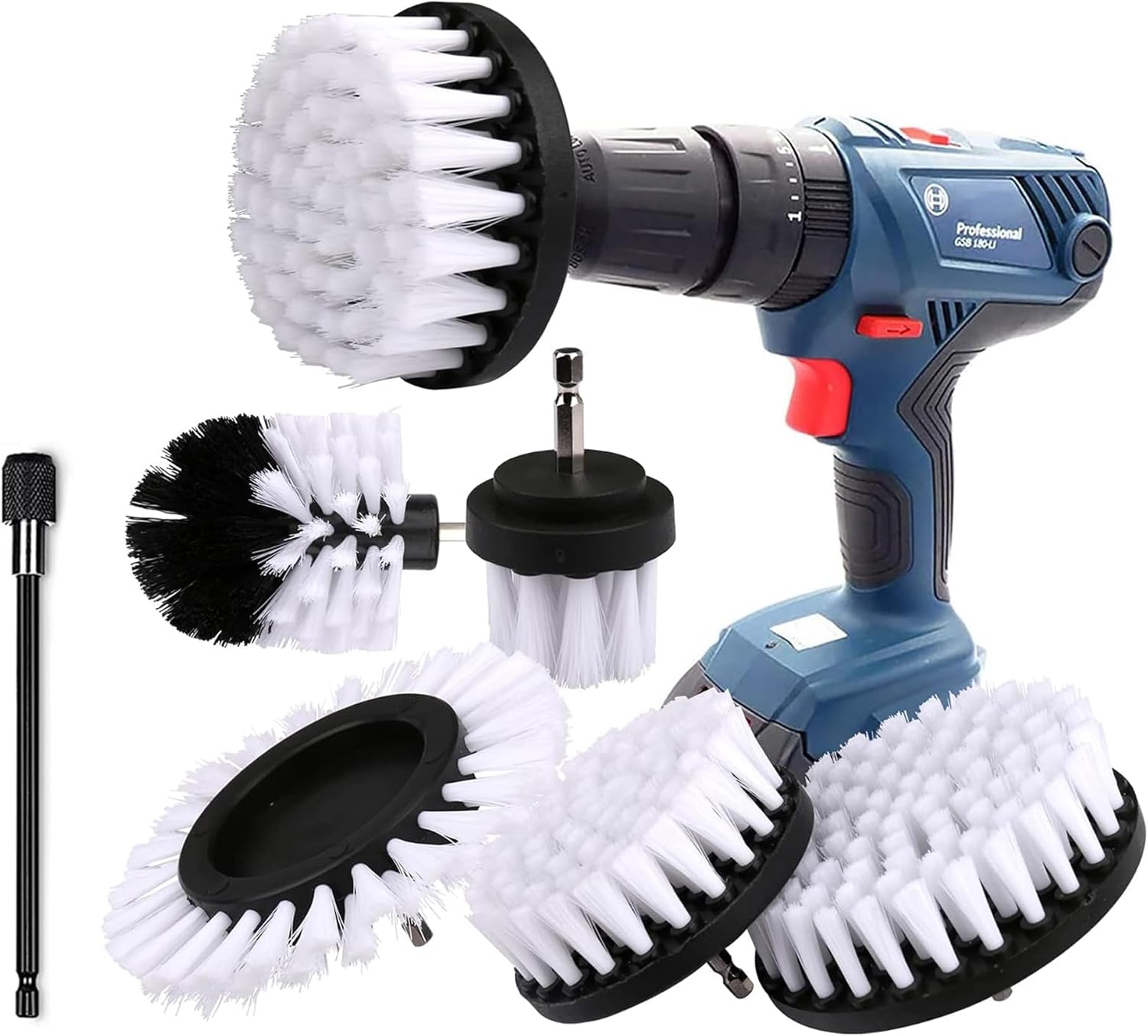 Brosse Nettoyage Perceuse 6 PCS,Brosse Nettoyage Perceuse Électrique Nettoyage de Roue pour Jantes, Tapis,Carrelage, Baignoire, Briques, Sol (Blanc) - Amazon product rated Grade A