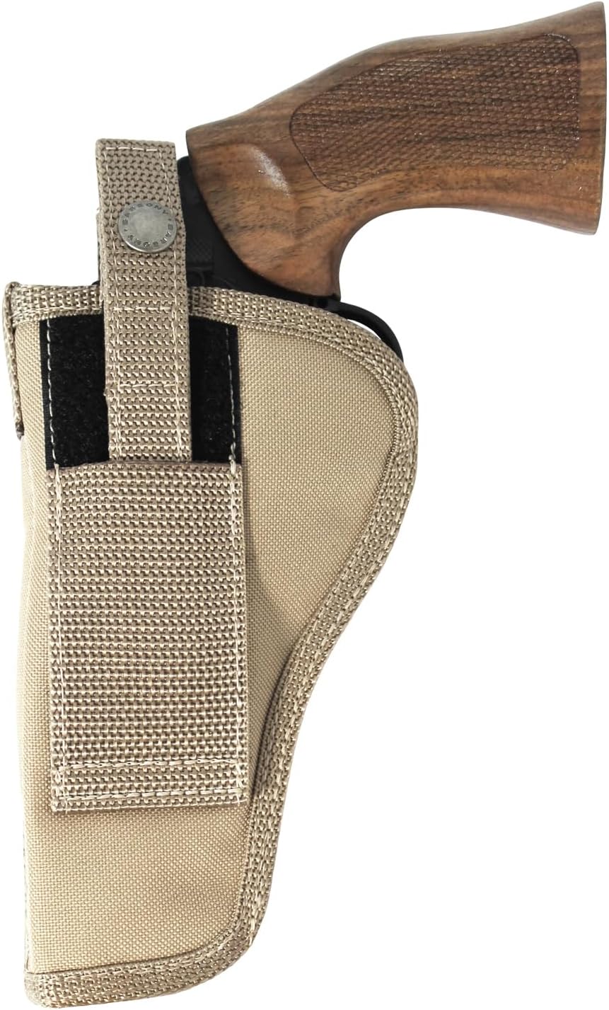 Barsony New Desert Sand Ambidextrous 360Carry 12 Option Holster for 4" Revolvers