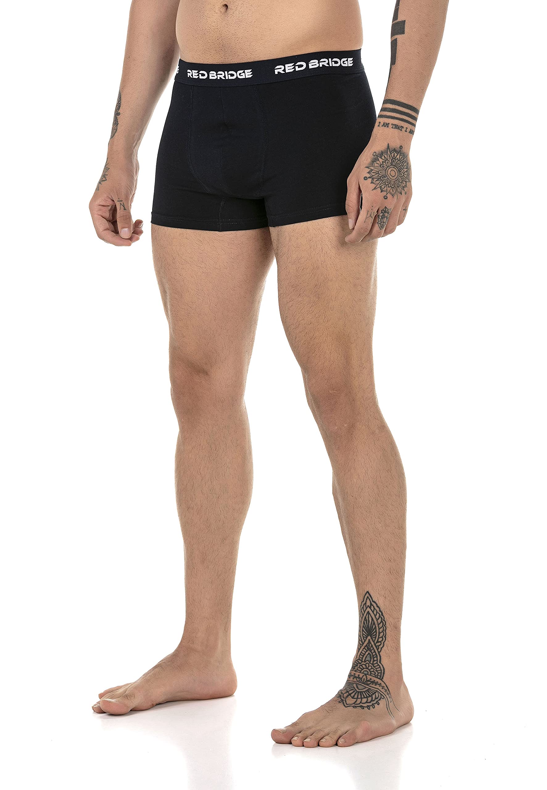 RED BRIDGE Boxer da Uomo Pacco da 10 Tinta Unita Unicolore Slim Cotone Stretch Elasticizzati Intimo Basic