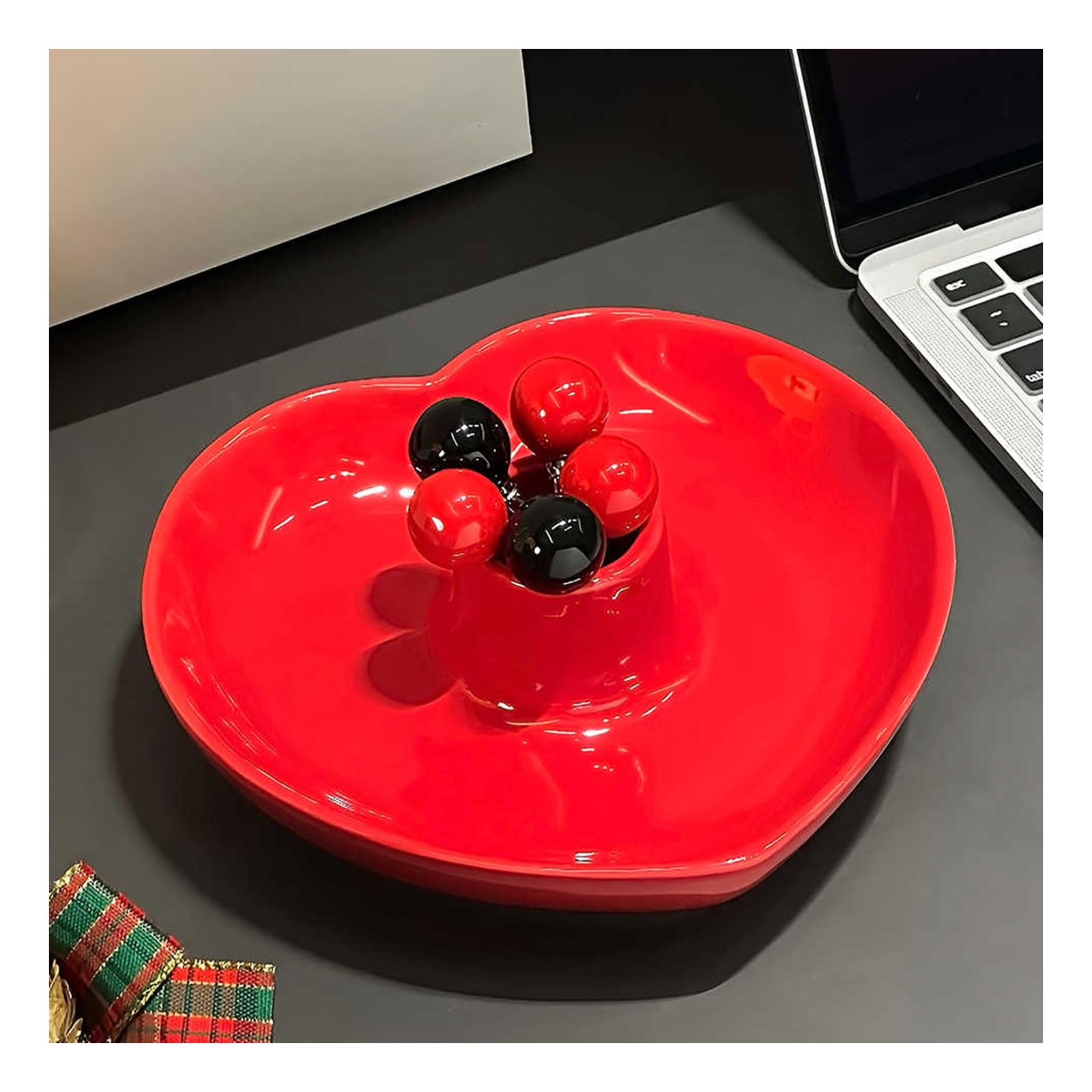 Fourchette à Fruits en Acier Inoxydable avec Bol à Fruits en Forme de Coeur, fourchettes à Dessert et à Salade réutilisables et créatives pour Thé de L'après midi Fête