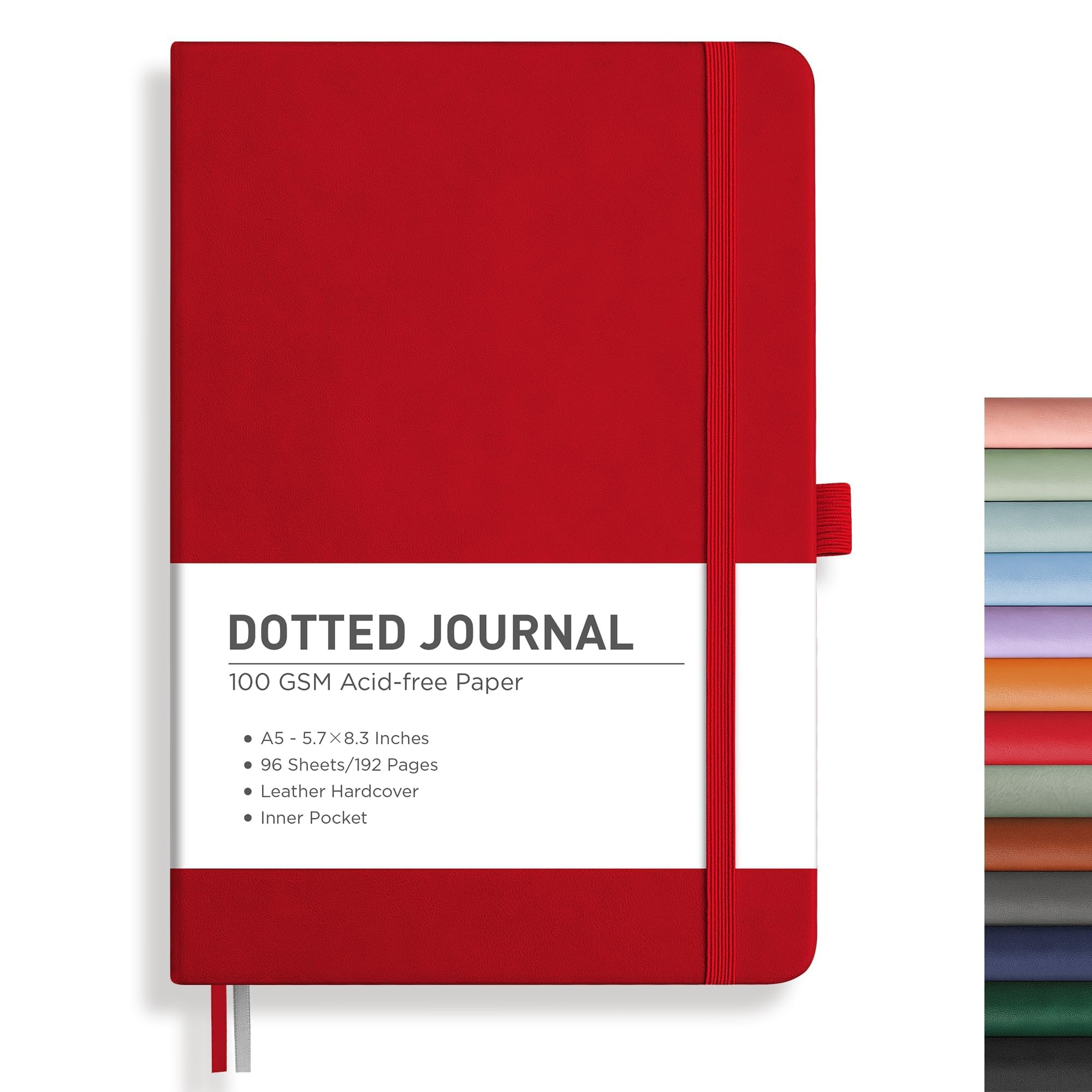 RETTACY Dotted Journal Notebook, 192 Pages, A5 Medium Size (5.7'' x 8.3'')