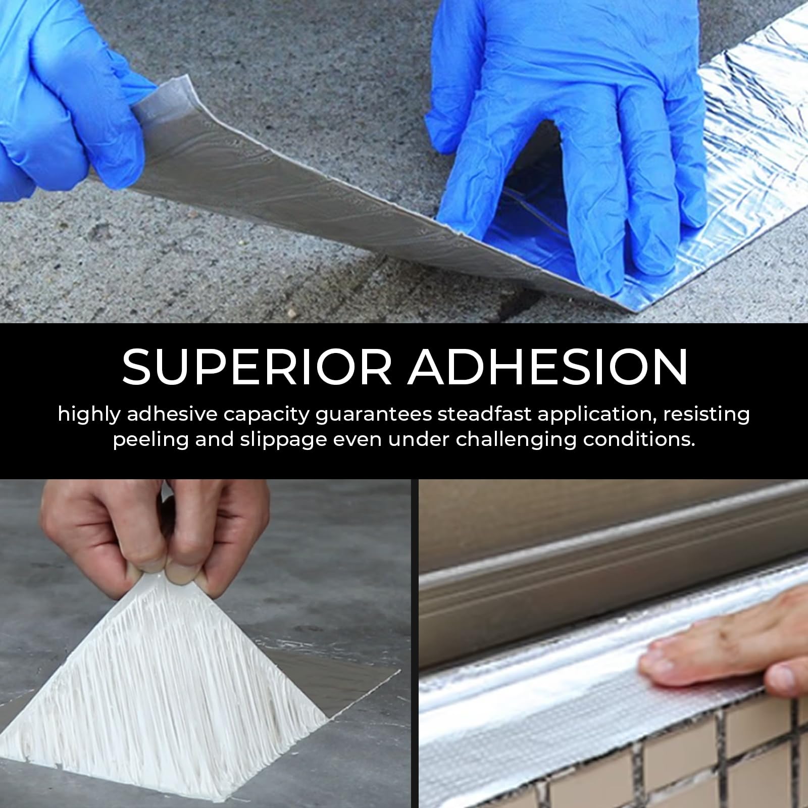 Cinta impermeable de butilo de 6 pulgadas de ancho x 32.8 pies de largo, cinta de aluminio con adhesivo de goma de butilo, cinta de goma de butilo de aluminio para calafateo de ventanas, sellado
