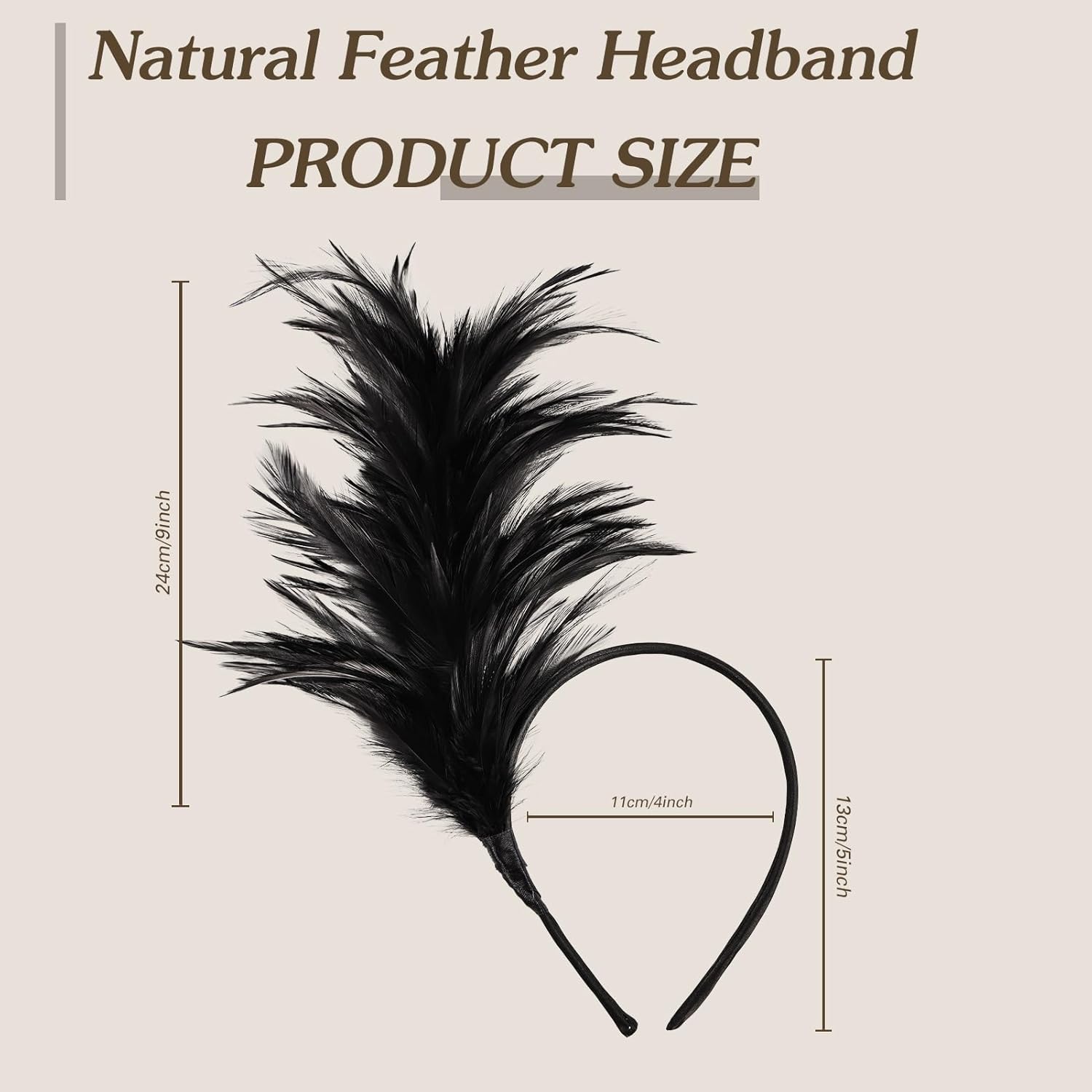 Feather Headband for Women Feather Fascinator Headband Cocktail Wedding Party - Image 2