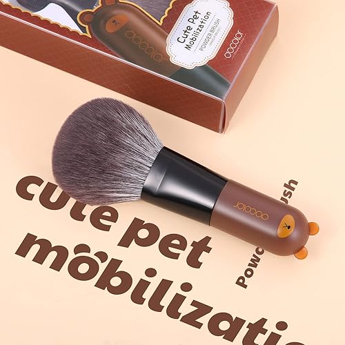 Miniatura 10 de Docolor Brocha profesional para maquillaje facial Kabuki, herramienta cosmética de pelo sintético de alta calidad, cepillo de ventilador Red BULL