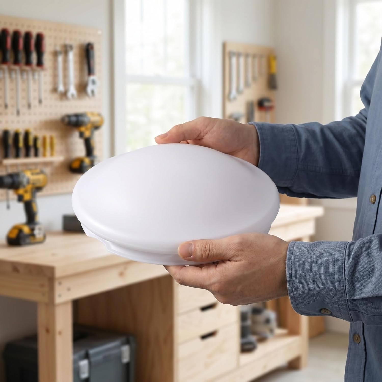 Ceiling Fan Light Shade Replacement Globe, White Acrylic Mushroom Lampshade, 18cm Diameter X 2cm Height, Ceiling Fan Lighting Fixture Cover for Bedroom and Living Room