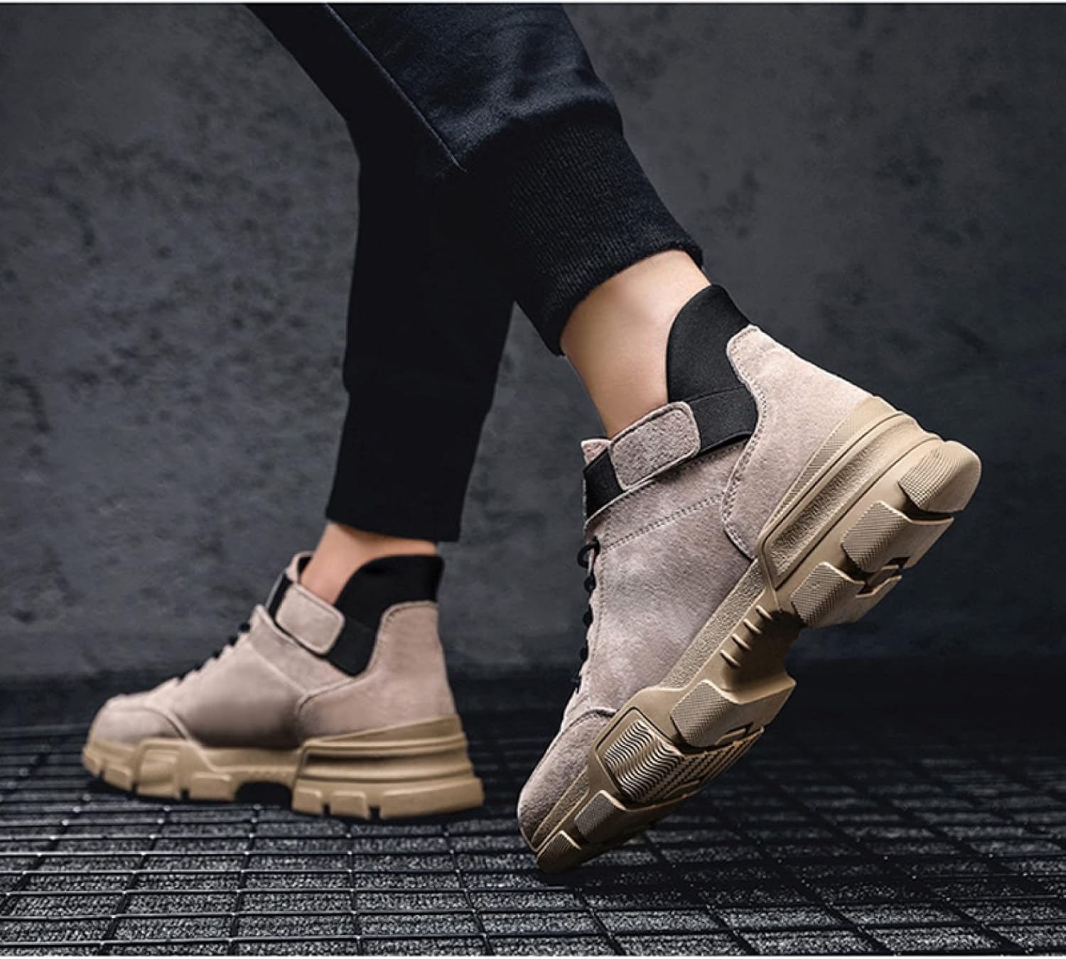 [イグル] メンズ ミリタリーブーツ トレンド メンズ ブーツ レースアップブーツ 痛くない 防水 防滑 秋冬 ラウンドトゥ アウト