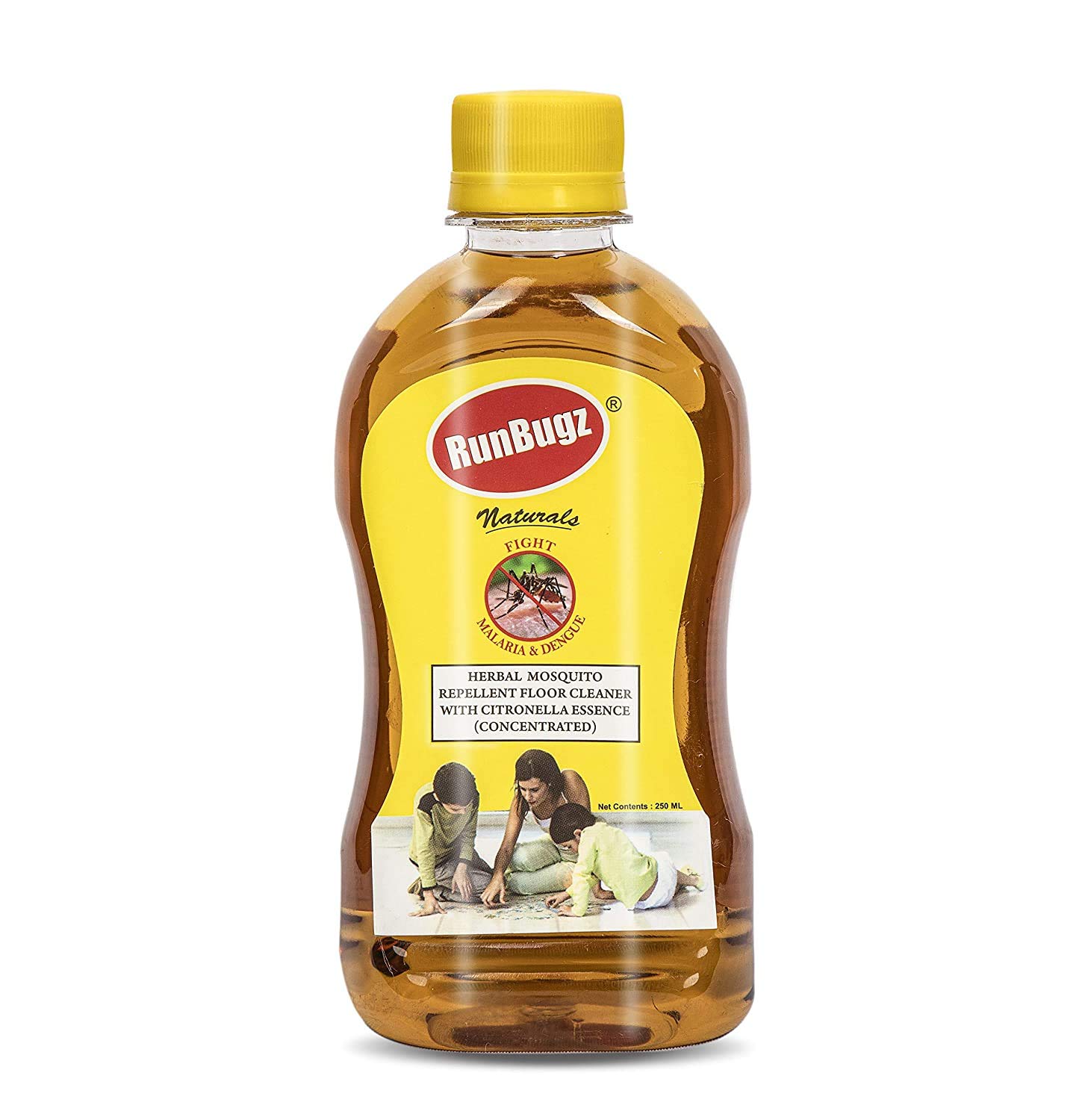 RunBugz Citronella Floor Cleaner Liquid β Natural Disinfectant & Eco-Friendly | Pet-Safe Multipurpose Herbal Floor Cleaner | Keeps Mosquitoes Away 250 ml (Make 6 L From 250 ml) (Pack of 6) 2