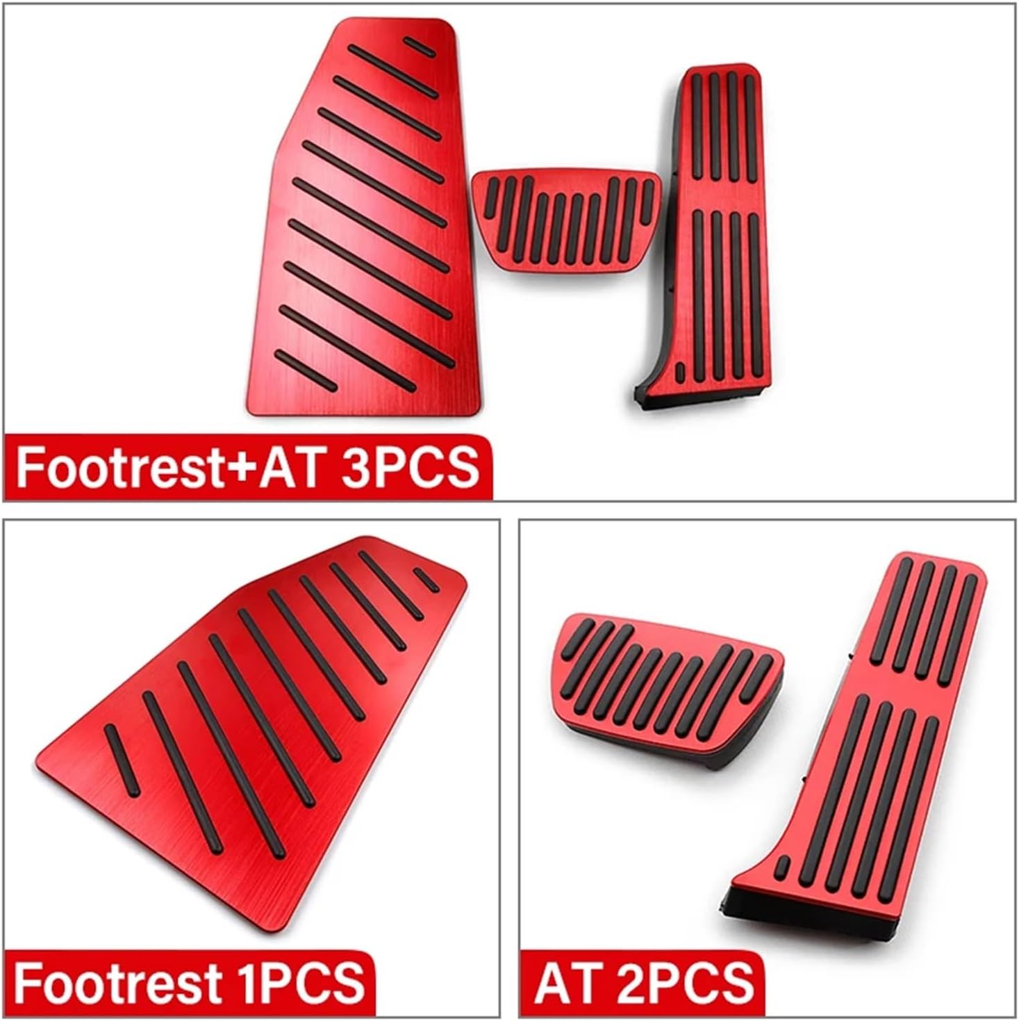 Car Accelerator Brake Pedals Cover Foot Rest Pedal Pad Compatible With Toyota RAV4 XA50 2019 2020 2021 2022 2023 2024 2025 RAV 4 Hybrid(AT 2PCS Red)