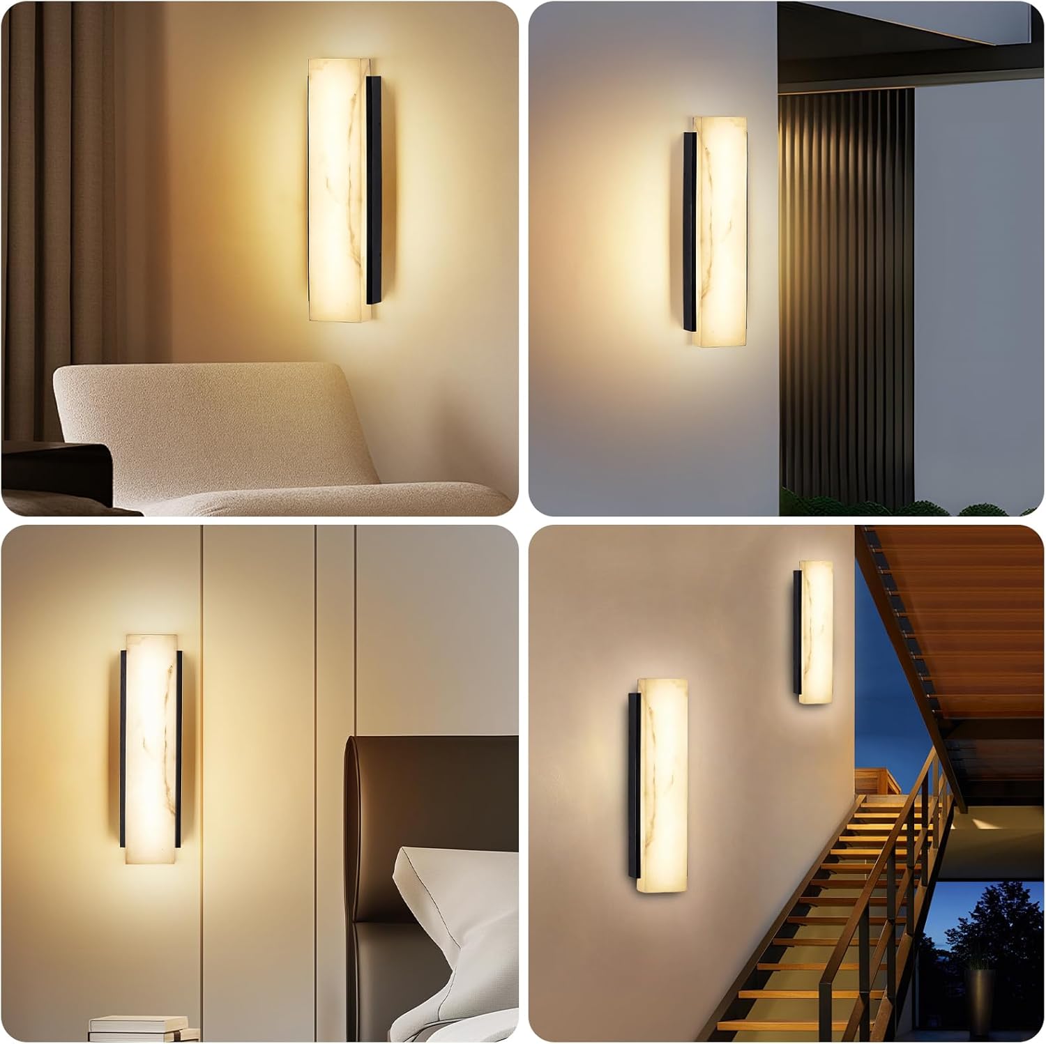 Outdoor Wall Sconce, Waterproof Porch Wall Lighting, Modern Outdoor Wall Lights with Acrylic Lampshade, 31W Dimmable LED Exterior Lights for House Garage Patio Front Door Entryway, 3000K