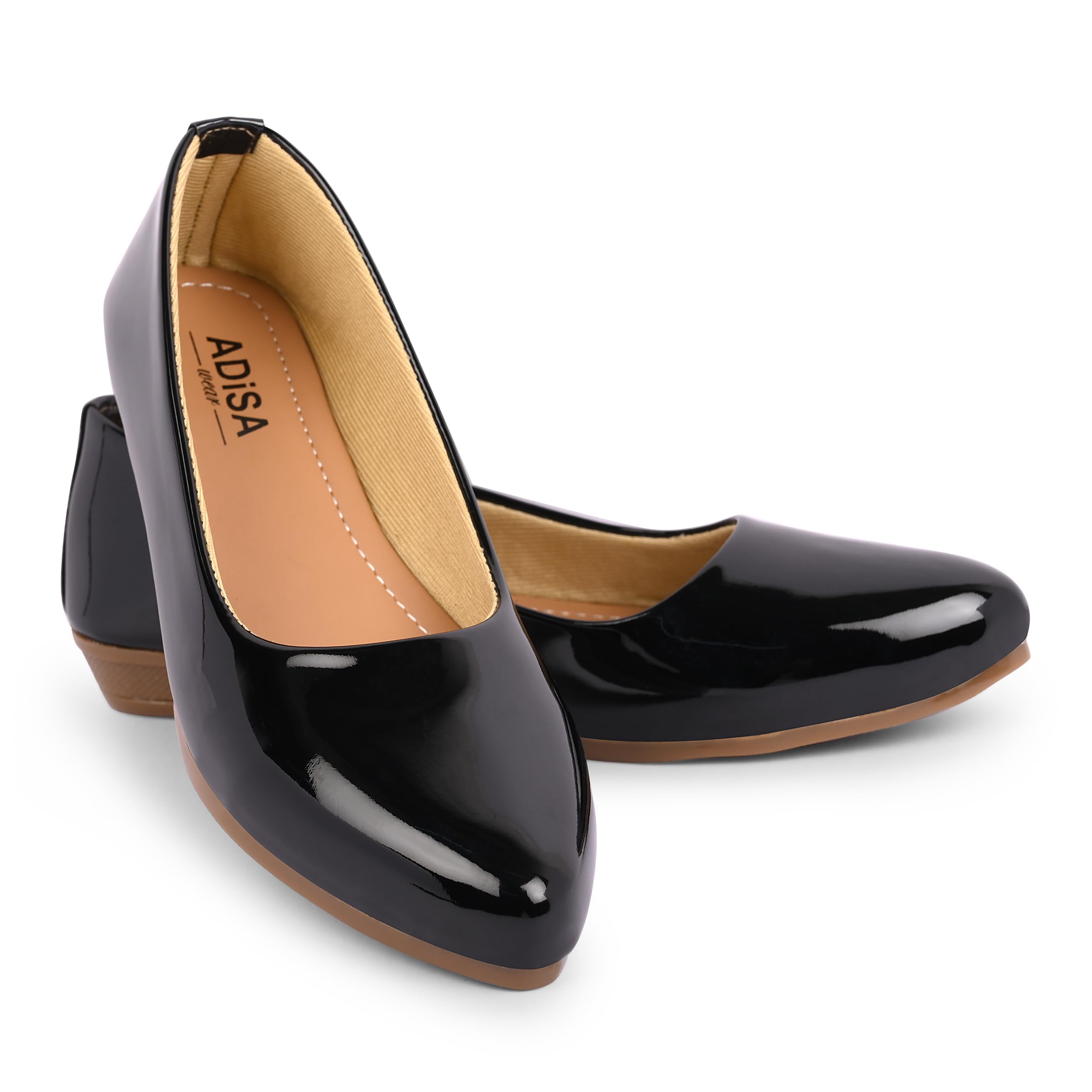 Women's Comfortable Glossy Slip-On Ballet Flats - Soft Bellies Shoes for Girls & Ladies - Casual Flat Footwear-image-34