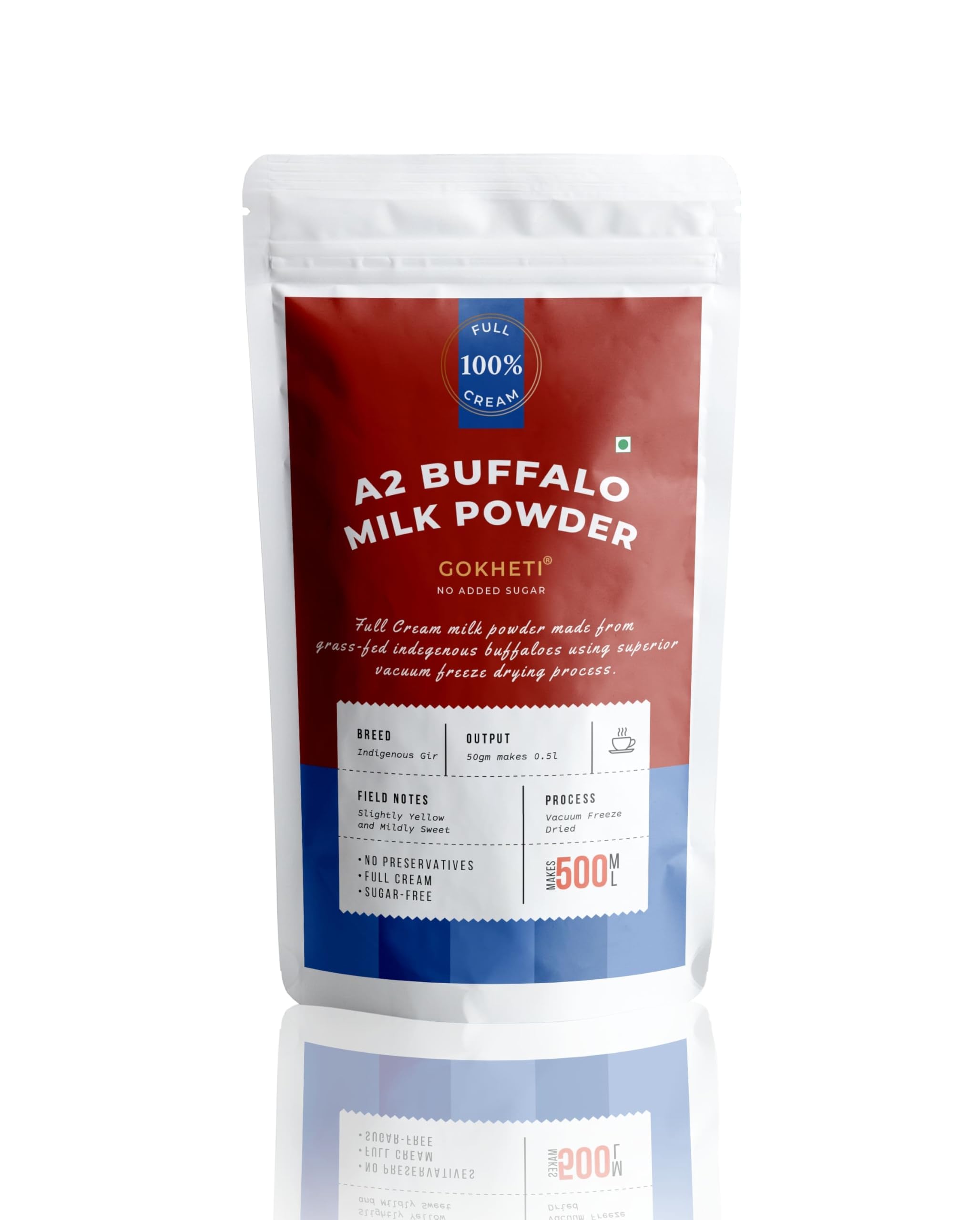 Gokheti A2 Buffalo Milk Powder - Full Cream 50 GMS | Makes 500ml Buffalo A2 Milk-image-44