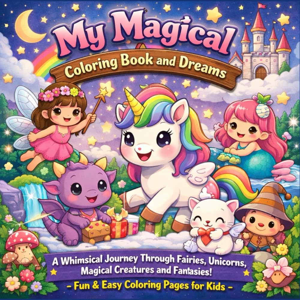 My Magical Coloring Book and Dreams: A Whimsical Journey Through Fairies, Unicorns, Magical Creatures and Fantasies! - Fun & Easy Coloring Pages for Kids.