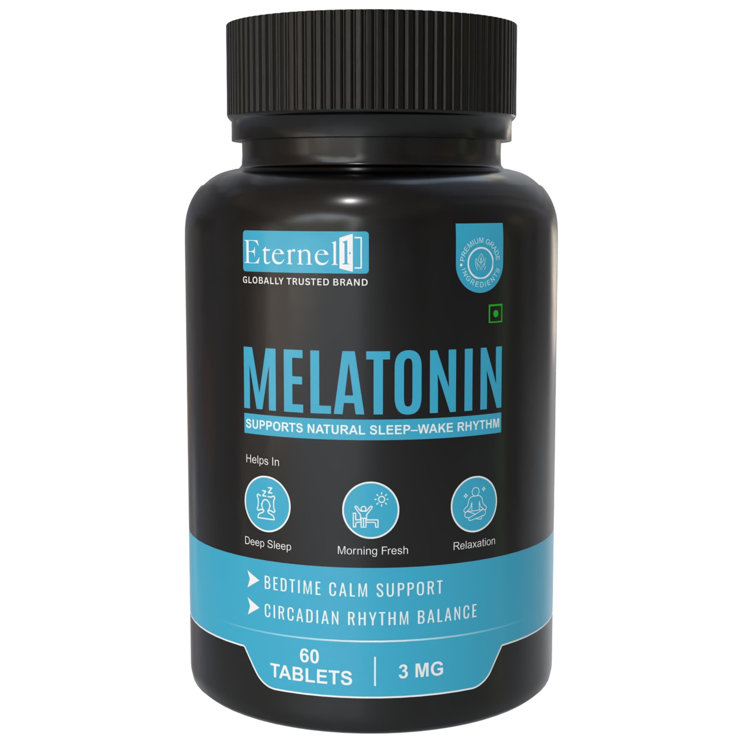 Eternell Melatonin Capsules | Sleep Support Supplement for Restful Sleep & Relaxation | Stress & Jet Lag Support | Non-Habit Forming Sleep Aid | 60 Veg Capsules-image-5