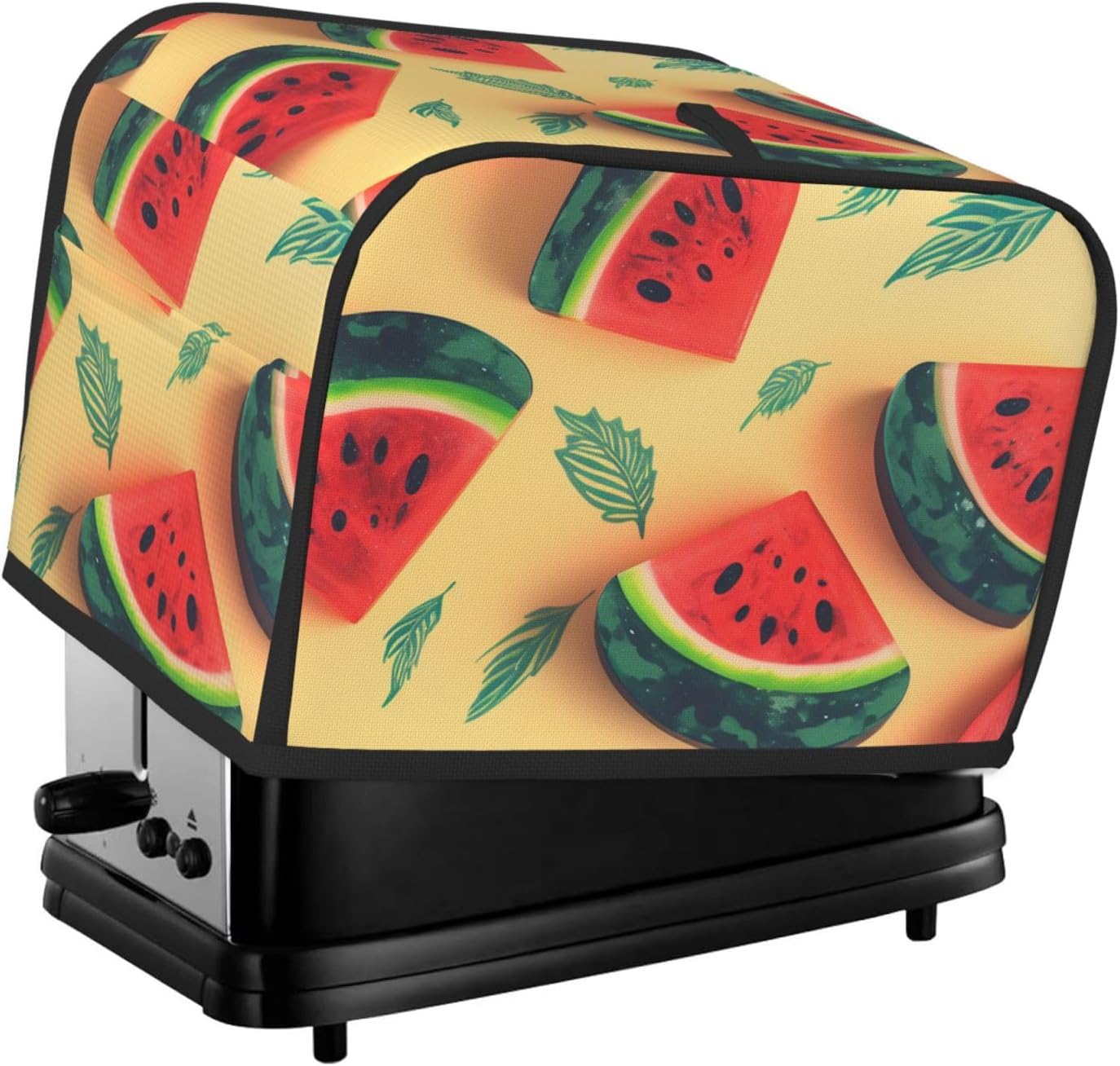 Summer Watermelon Toaster Cover 2 slice Kitchen Small Appliance Covers with Pockets Toaster Dust Cover with Top Handle Oven Cover Washable Universal Bread Maker Cover for Kitchen