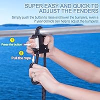 Vista 3 de Colgador de guardabarros para barco, riel de barco y clips de guardabarros de tacos, líneas de guardabarros de conexión y liberación rápida