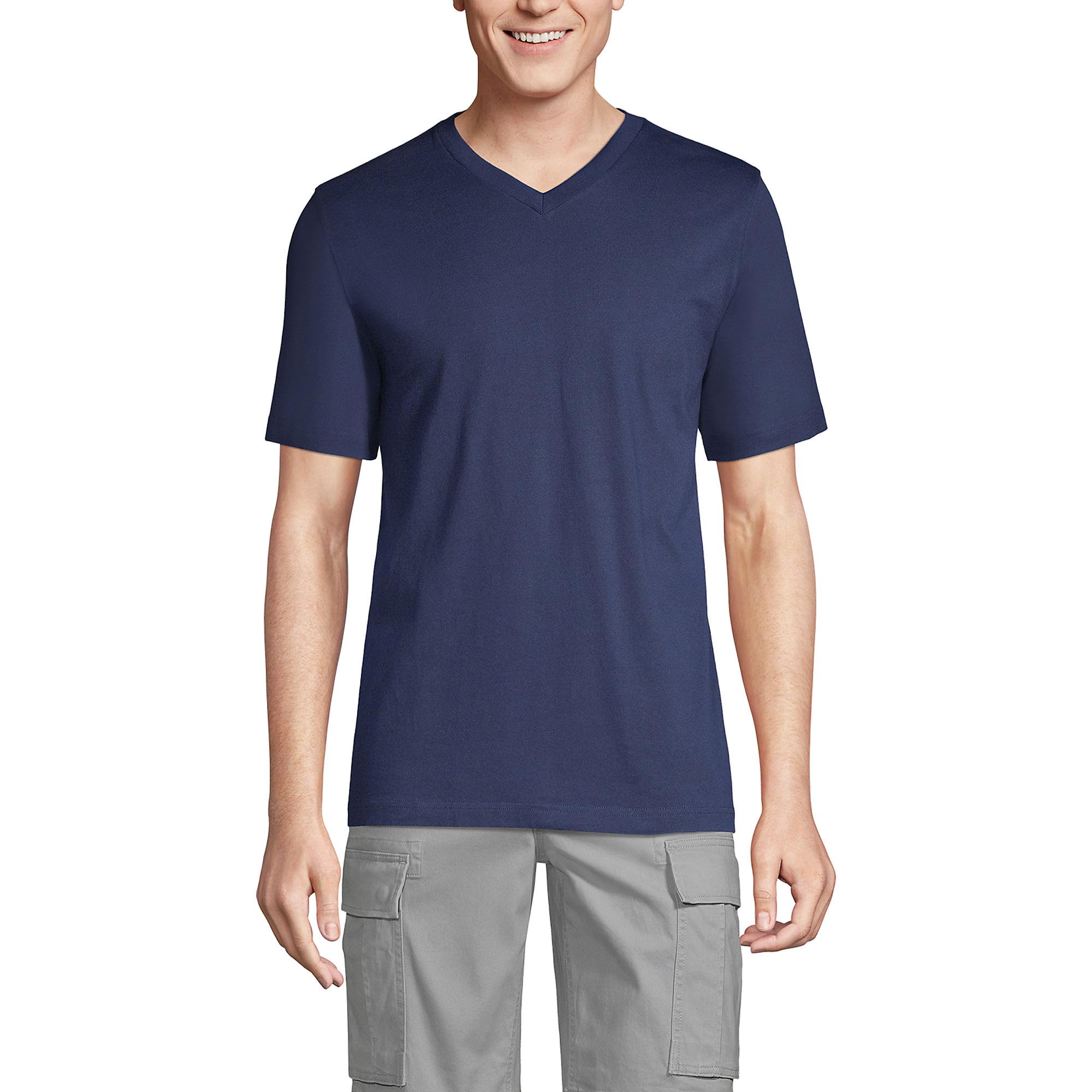 Lands' End Men's Super-T Short Sleeve V-Neck T-Shirt