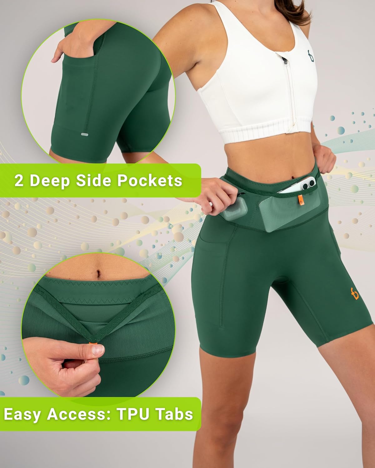 FlipBelt Women’s Air Compression Shorts – Lightweight, Moisture-Wicking with Built-in Phone Pocket – USA Small Business - Image 6