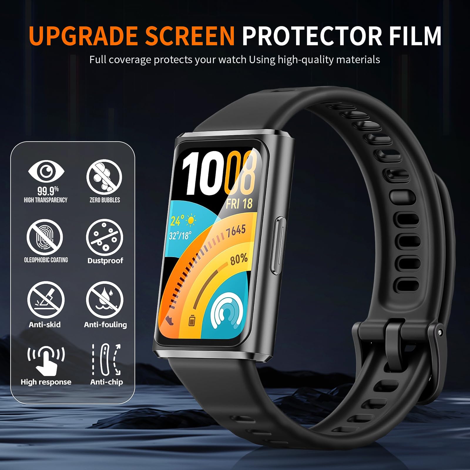 Diruite 3-Stück Schutzfolie für Huawei Band 11 Pro HD Transparente PMMA Weichfilm Displayschutzfolie Anti-Kratzen Displayschut - 4