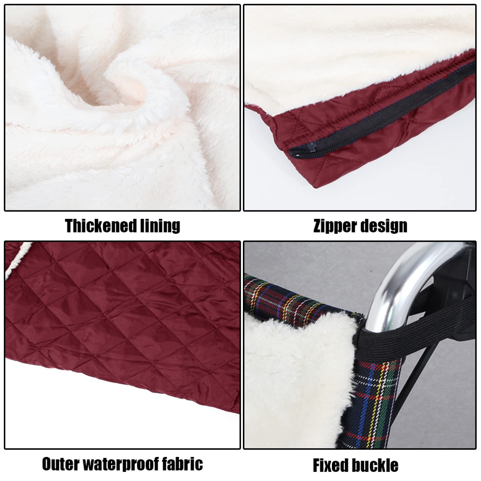 Manta para silla de ruedas de invierno, funda para silla de ruedas resistente al viento para adultos, funda acogedora para silla de ruedas con cremallera, manta para silla de ruedas de invierno,