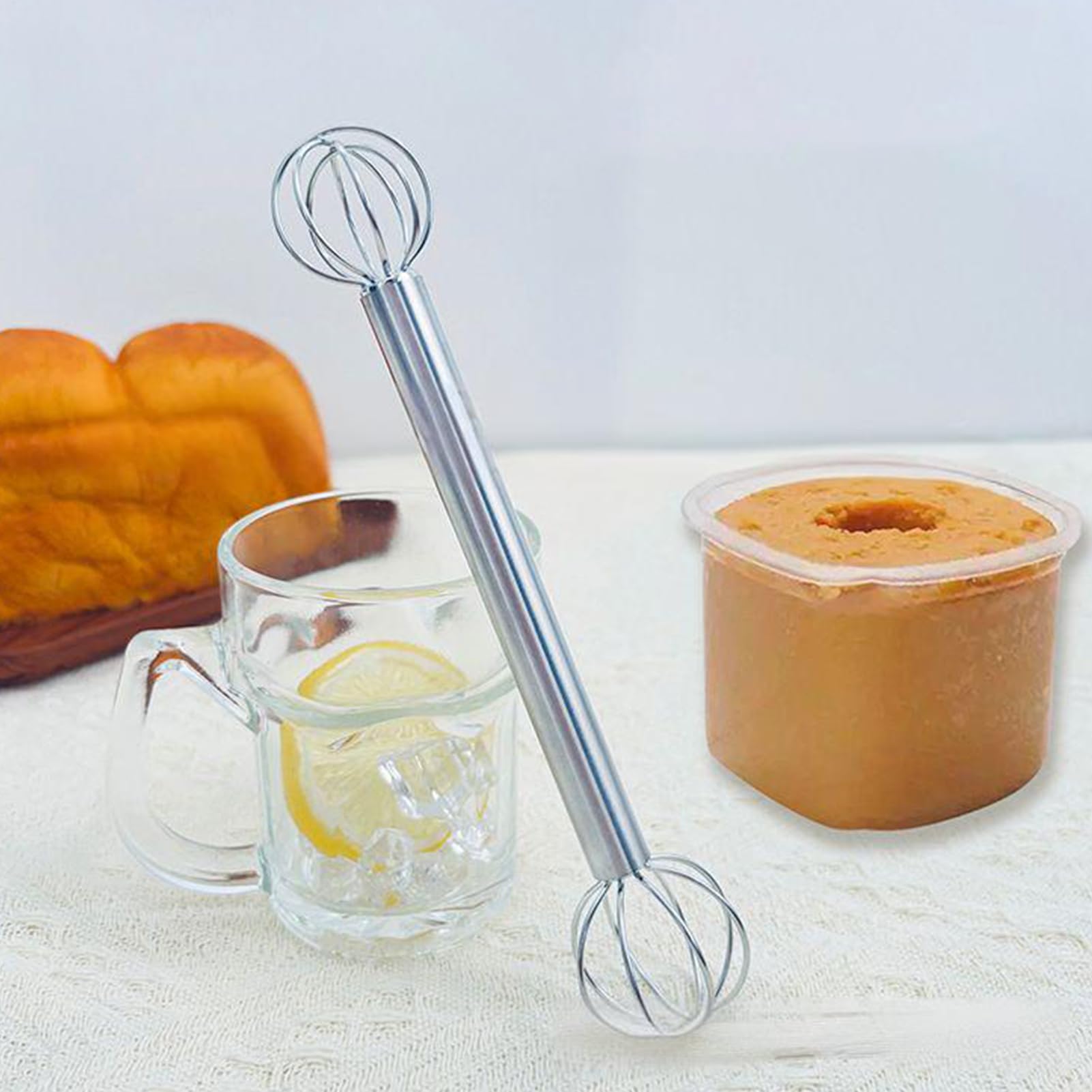 Edelstahl-Schneebesen, manueller -Stößel aus Edelstahl, japanischer Mixer in Lebensmittelqualität, für Eierteige, Saucen, Suppe, Rühren, Kochen, Backen, Cocktailbar, Küche, Zuhause, Salat