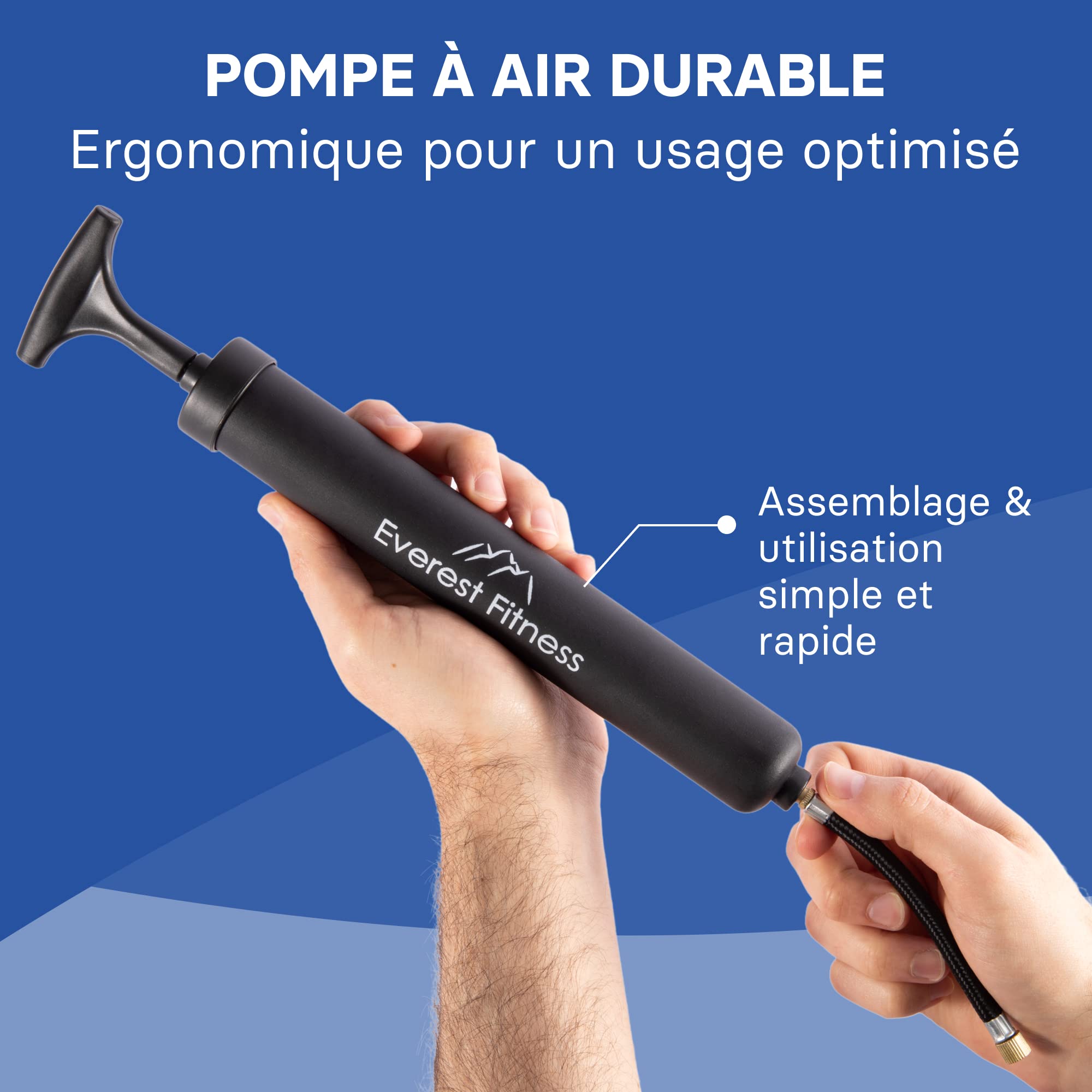 Naroote Pompe à Vélo Portable – Nylon/ABS, 3 Embouts, Taille Mini 19,5 Cm, Gonflage Rapide, Fixation Vélo Incluse