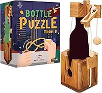 Vista 11 de BSIRI Rompecabezas de botella de vino - Desafiante soporte de botella de vino de madera 3D y juego de rompecabezas de bloqueo de vino para adultos.