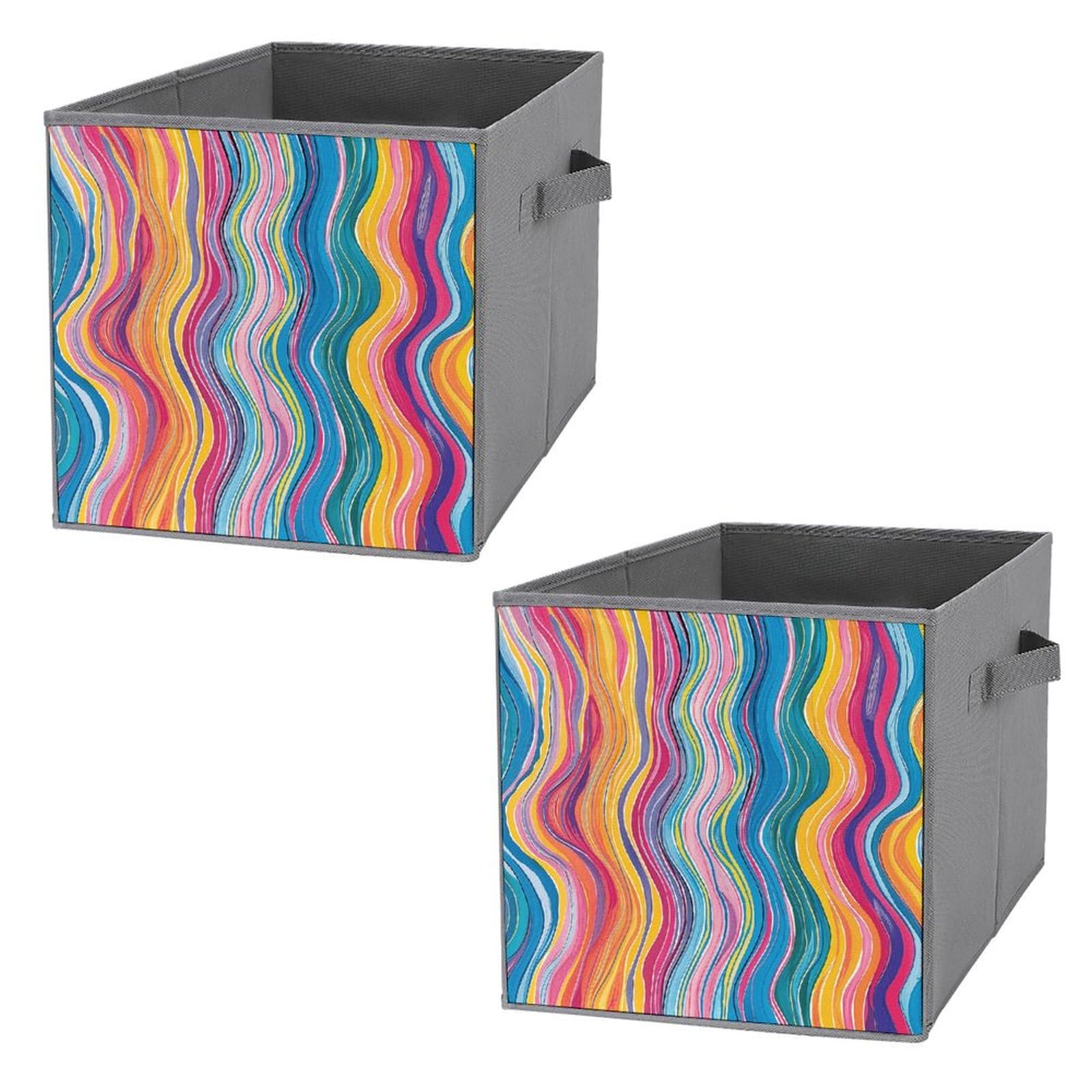 Cube de rangement pliable texturé pour optimiser vos étagères