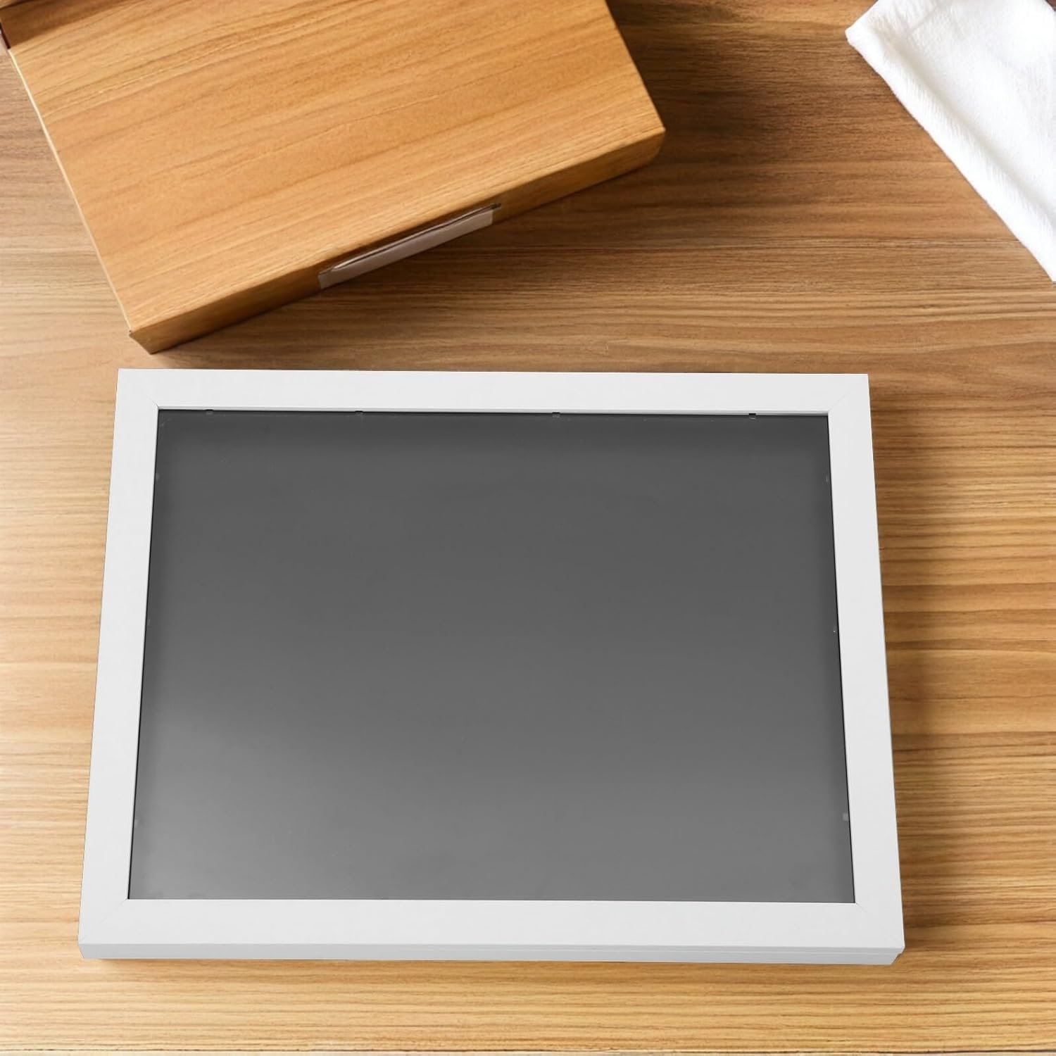 Wakauto Shadow Box for Football Jersey and Shirt Display Frame, 14x18 Inch Wooden Showcase with Front Opening, Uniform Memorabilia Case for Sports Fans and Collectors