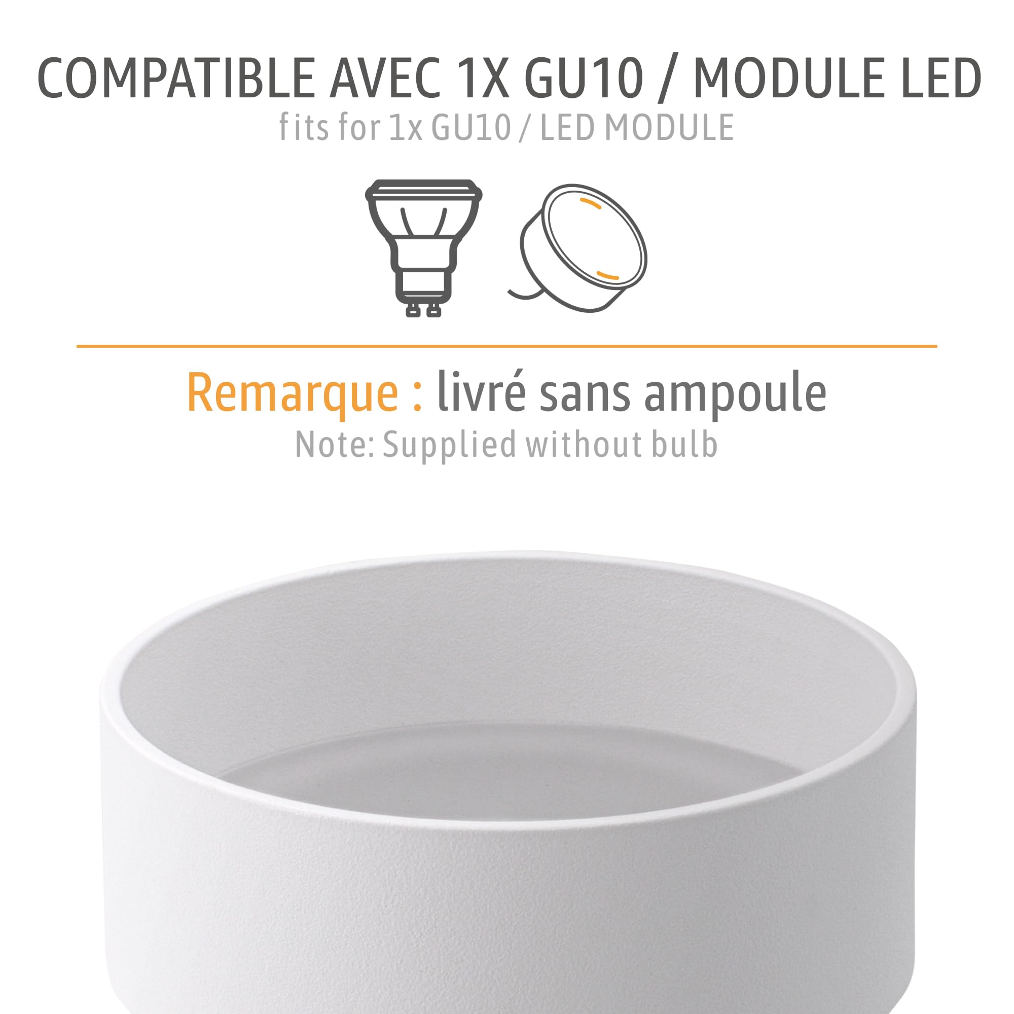SSC-LUXon SUDARA set de 4 spots encastrables blanc et or – spot plafond LED GU10 à éclairage indirect – luminaire intérieur moderne pour salon, cuisine et chambre