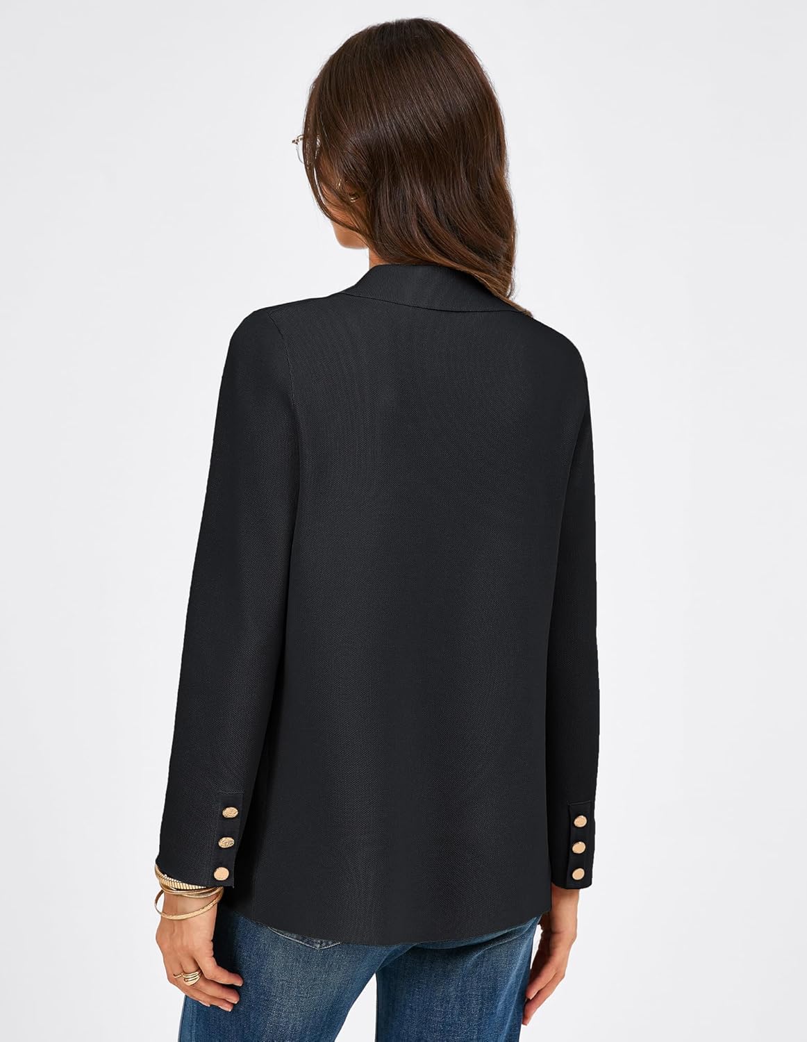 GRACE KARIN Sweater Blazers for Women Business Casual Long Sleeve Open Front Work Office Cardigan Suit Jackets with Pockets - Image 6