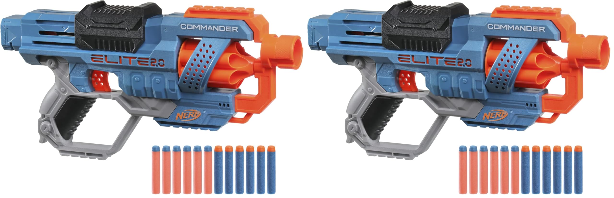 Blaster Elite 2.0 Commander RD-6, 12 Fléchettes, Tambour Rotatif, Rails Tactiques