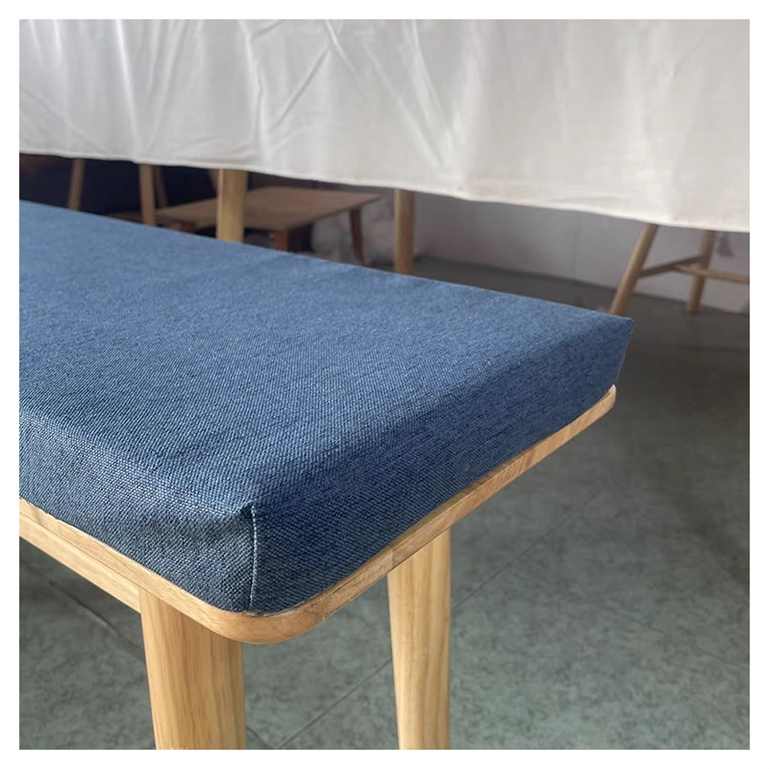 moismk Bench Cushion Outdoor 120cm/150cm/100cm x 40cm, Seat Cushions for Indoor Furniture Non-Slip Washable Bench Cushions Cover, 45D High-Resilience Upholstery Foam Cushion(Blue,100x30cm/39x12in)